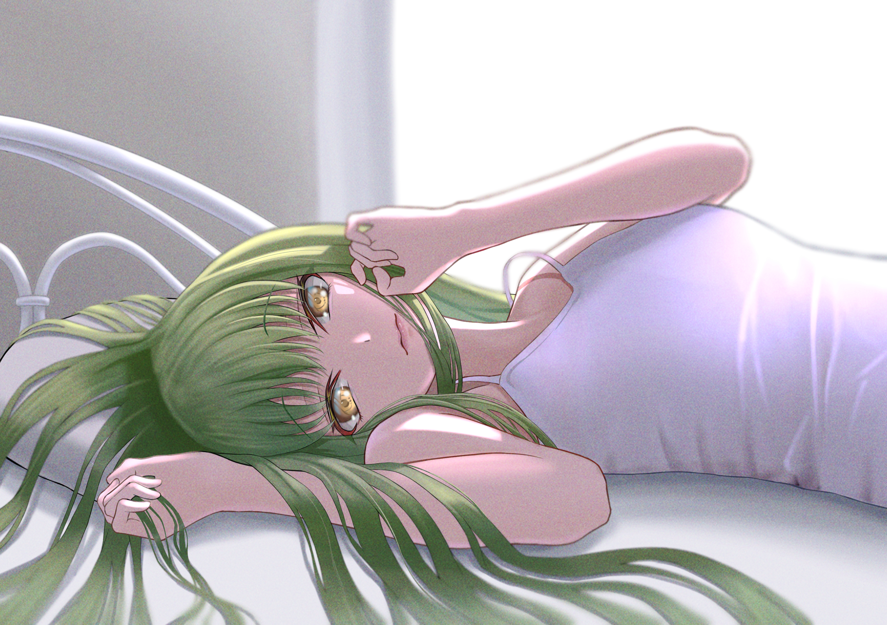 Anime 2894x2039 anime anime girls Code Geass C.C. (Code Geass) long hair green hair artwork digital art fan art