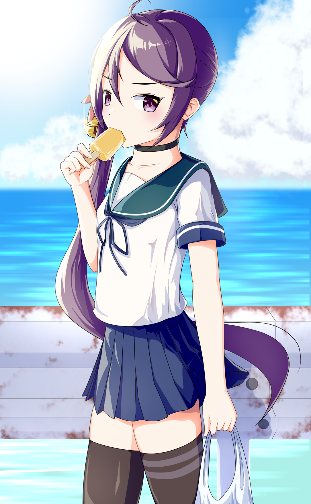 Anime 1085x1754 Akebono (KanColle) Kantai Collection long sleeves purple hair anime anime girls fan art digital art artwork