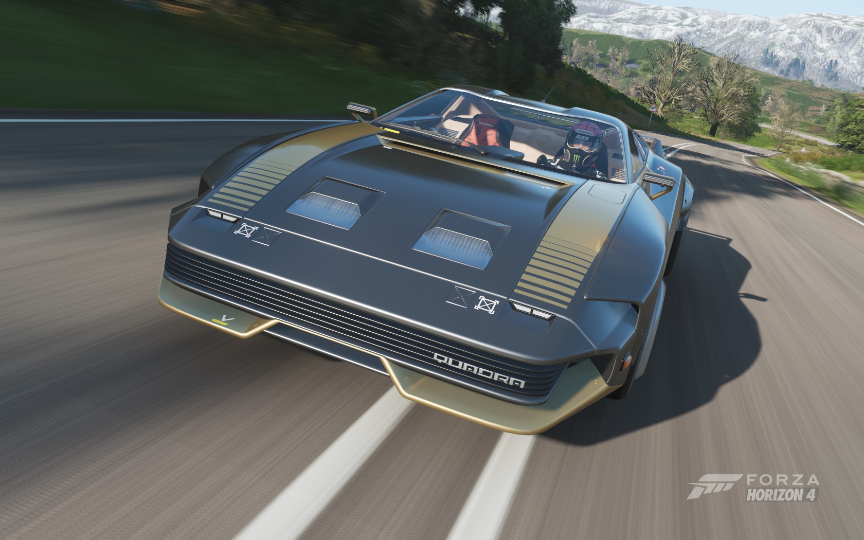 General 1680x1050 Forza Horizon 4 futuristic screen shot video games Forza car Quadra Turbo-R V-Tech Quadra vehicle road asphalt