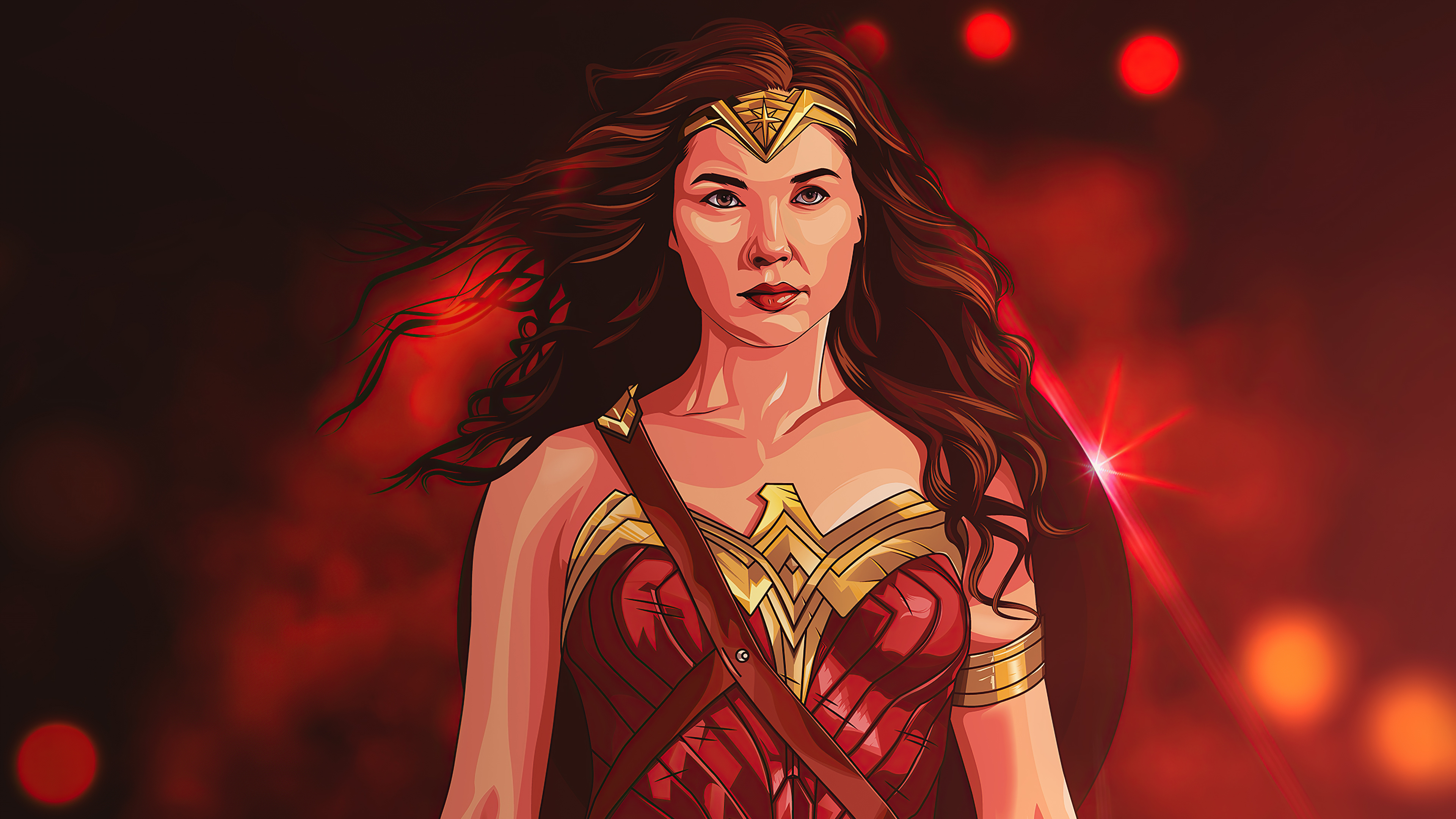 General 3840x2160 Wonder Woman 4K superhero Behance artwork digital art