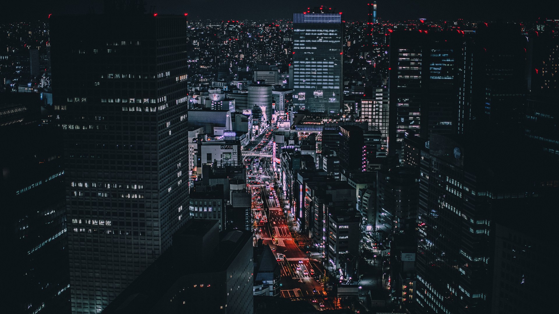 General 1920x1080 city skyscraper night Tokyo Andre Benz sprawl
