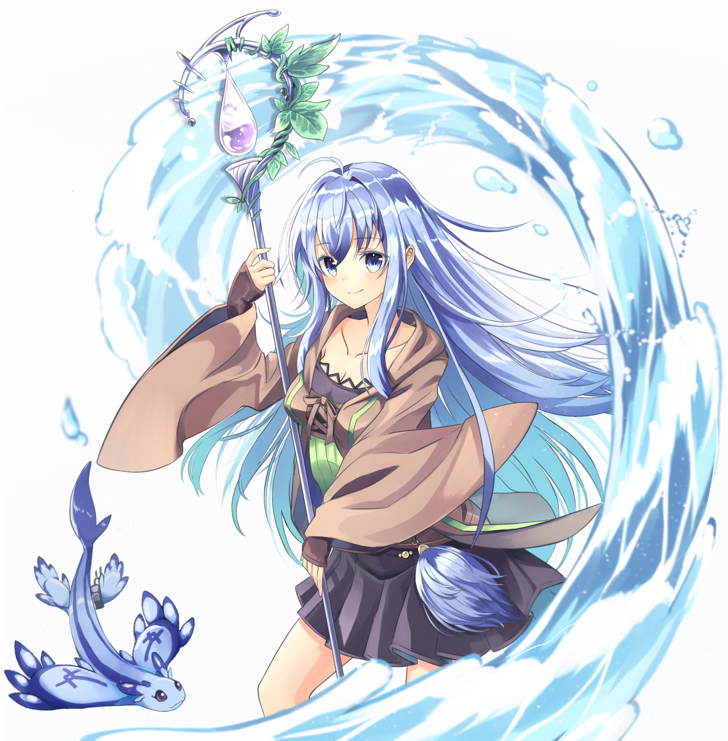 Anime 1433x1459 anime anime girls Yu-Gi-Oh! Eria the Water Charmer long hair blue hair artwork digital art fan art