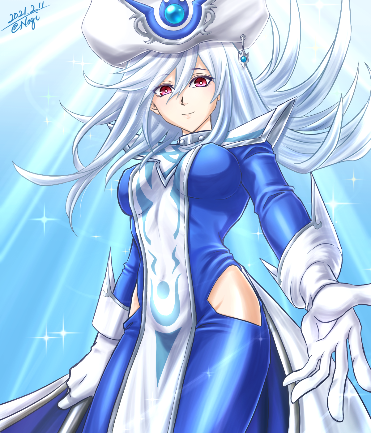 Anime 1200x1400 anime anime girls Yu-Gi-Oh! Silent Magician boobs white hair long hair witch witch hat