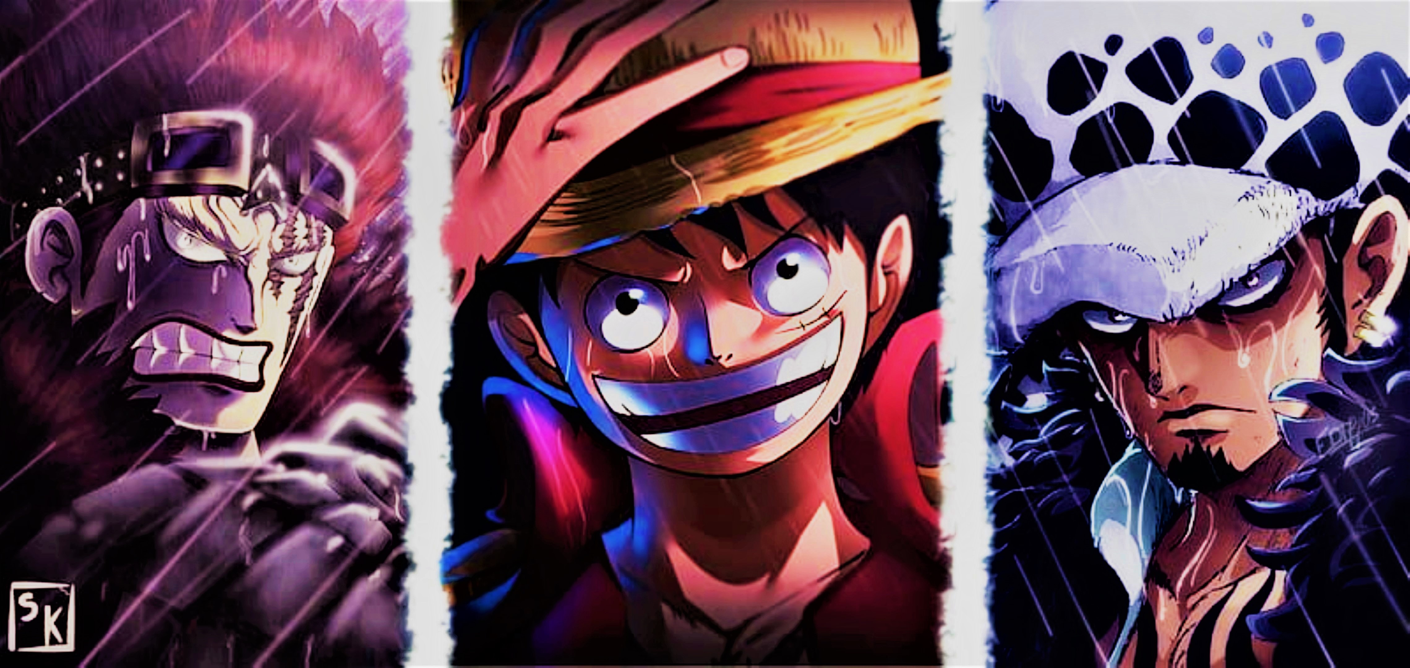 Anime 4559x2160 One Piece Monkey D. Luffy Trafalgar Law Eustass Kid Yonko