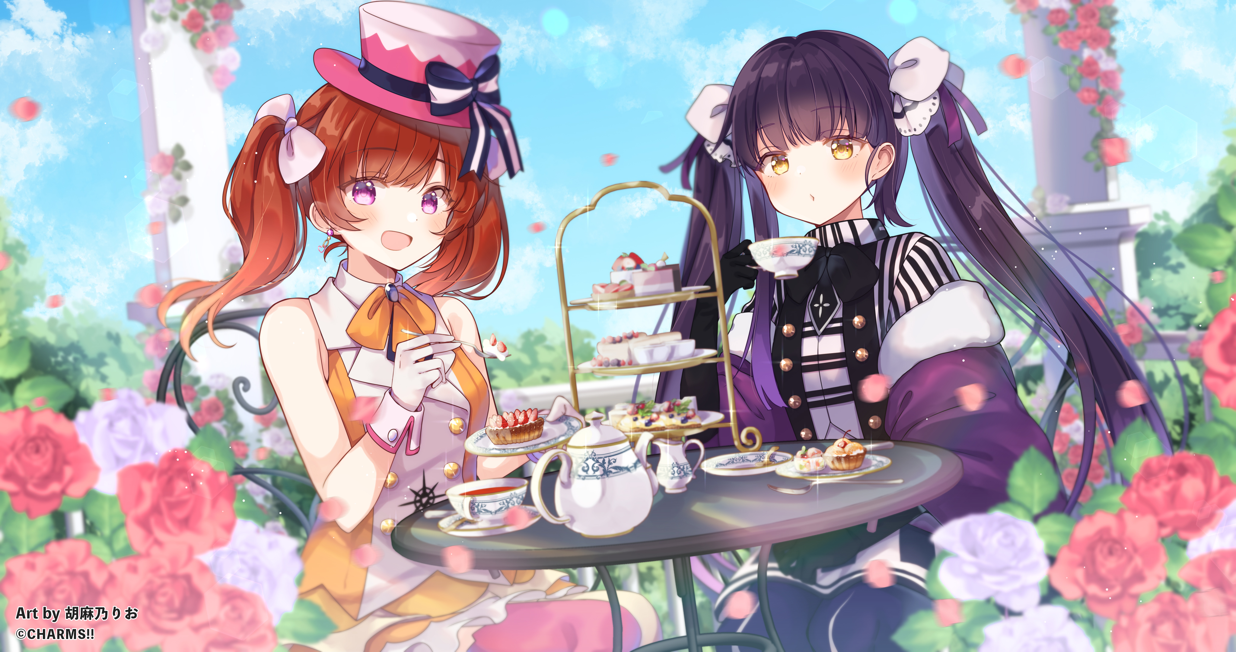 Anime 4096x2160 anime anime girls Gomano Rio artwork sweets tea tea party