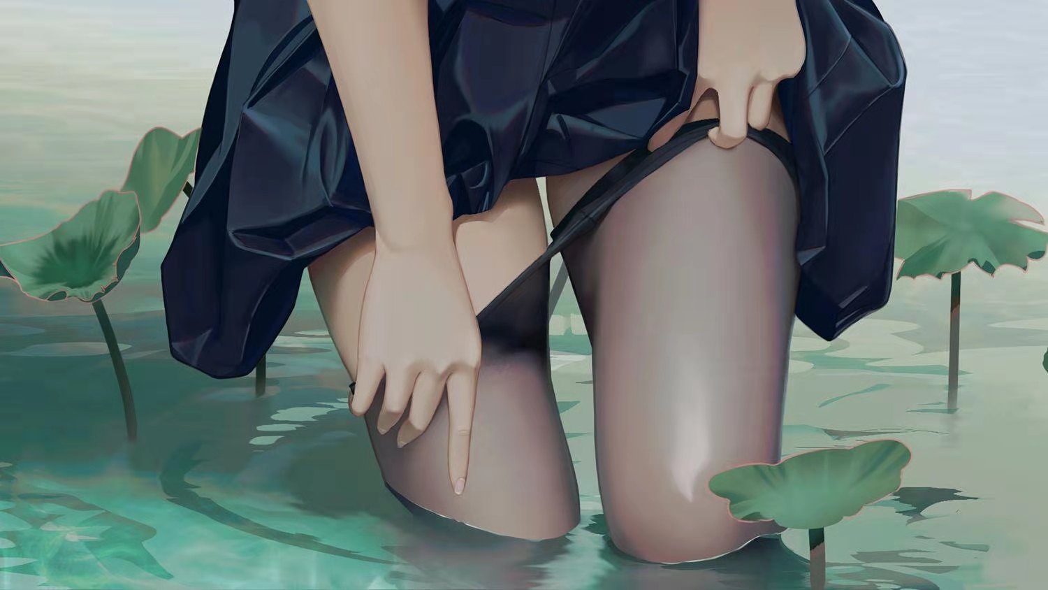 General 1500x844 anime girls qizhu pantyhose artwork