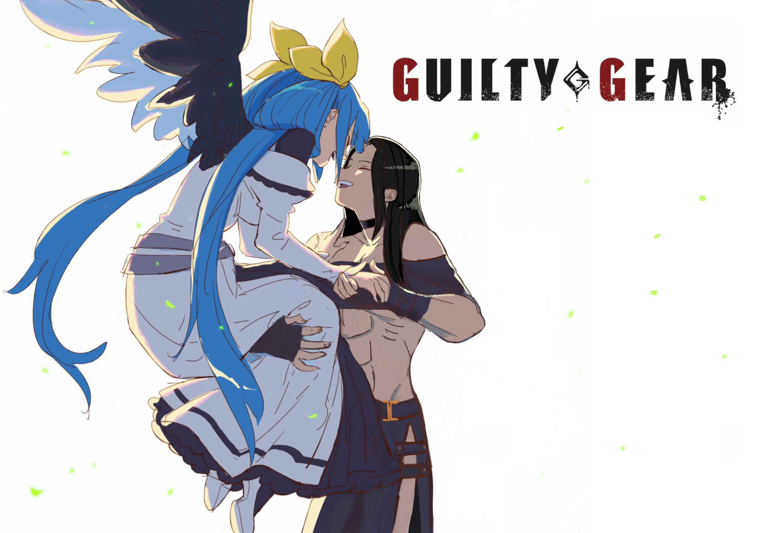 Anime 2512x1740 Guilty Gear Dizzy (Guilty Gear) couple Testament (guilty gear) wings romance video game girls anime girls