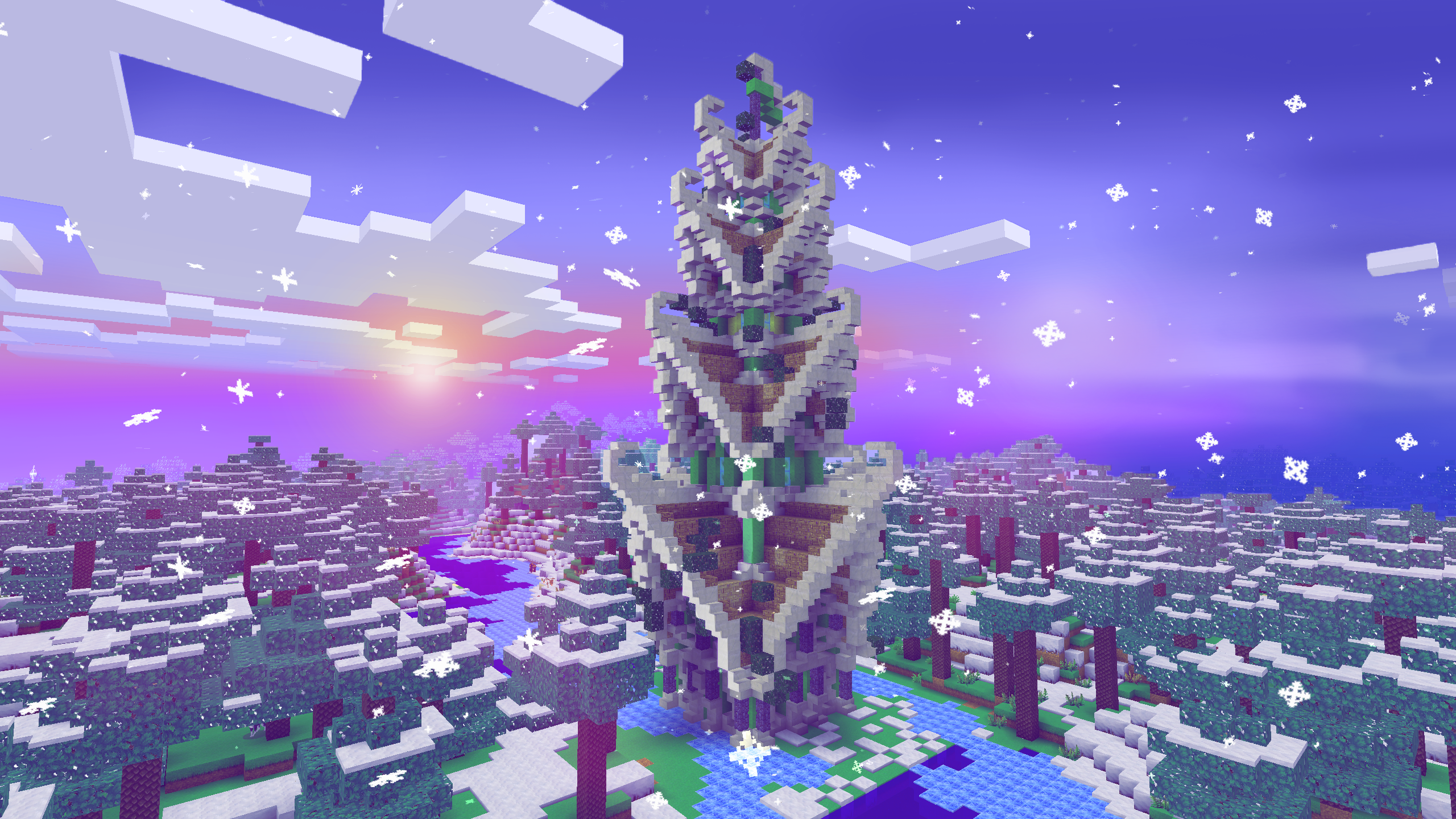 General 2560x1440 video games PC gaming Christmas screen shot Minecraft