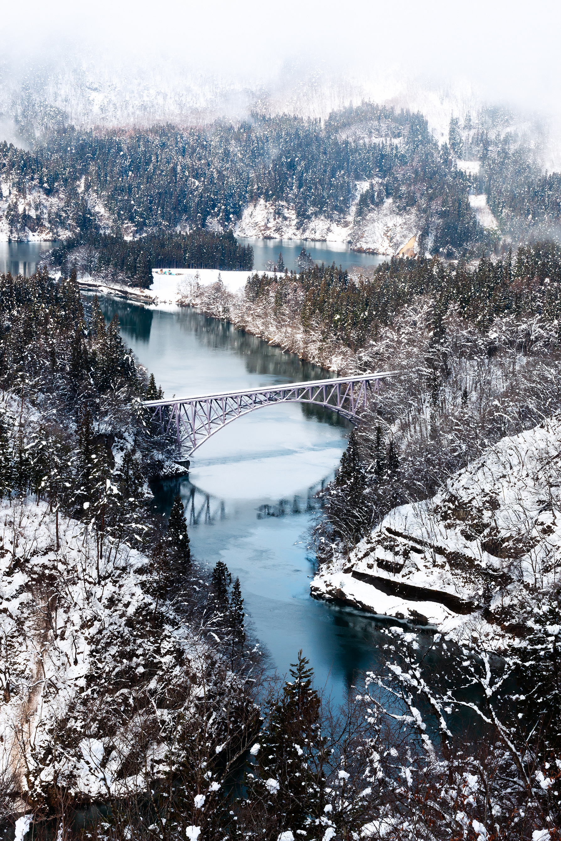 General 1788x2681 valley snow river Japan bridge