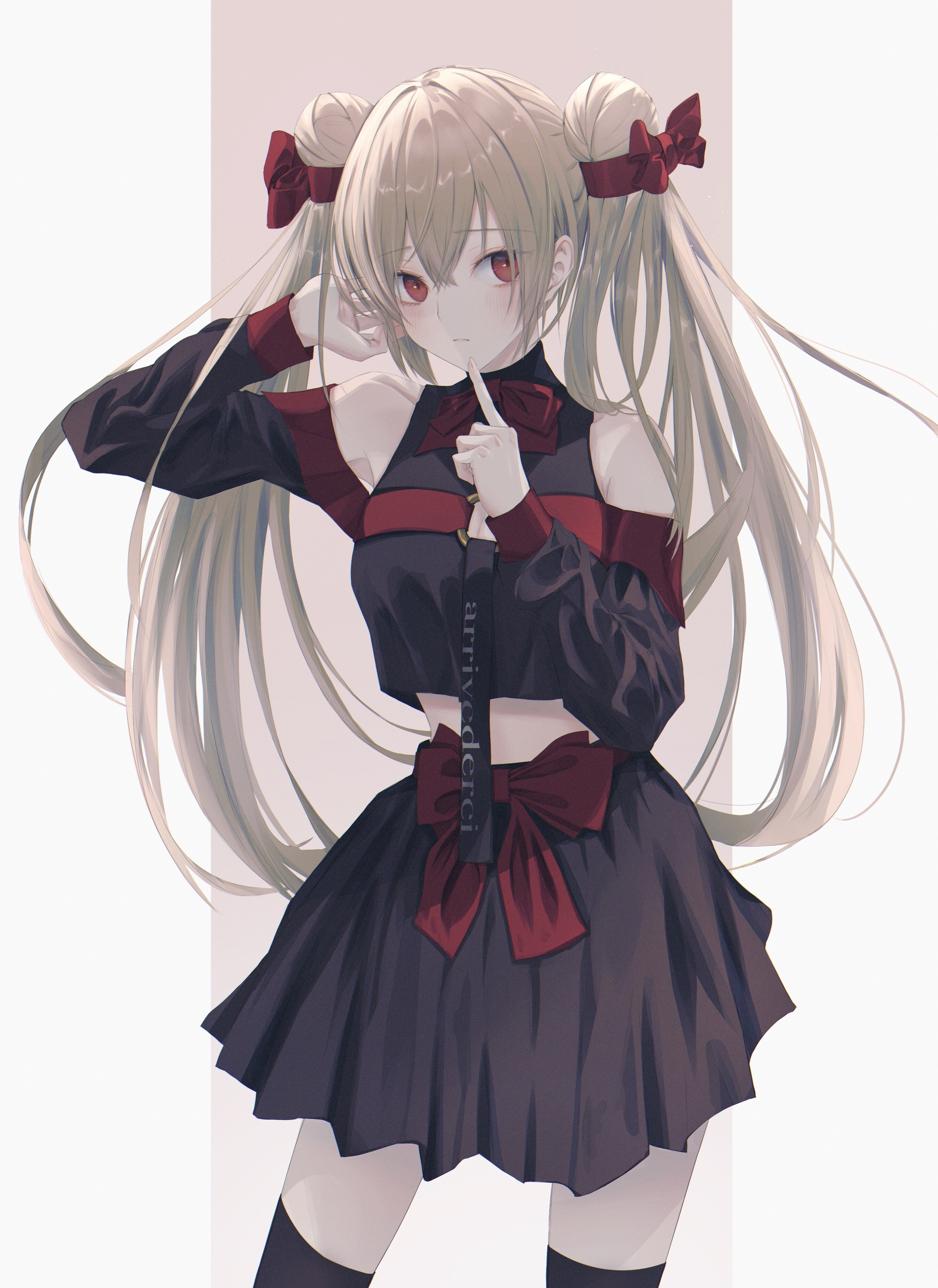 Anime 2696x3702 7ife anime girls portrait display looking at viewer original characters red eyes ash blonde twintails