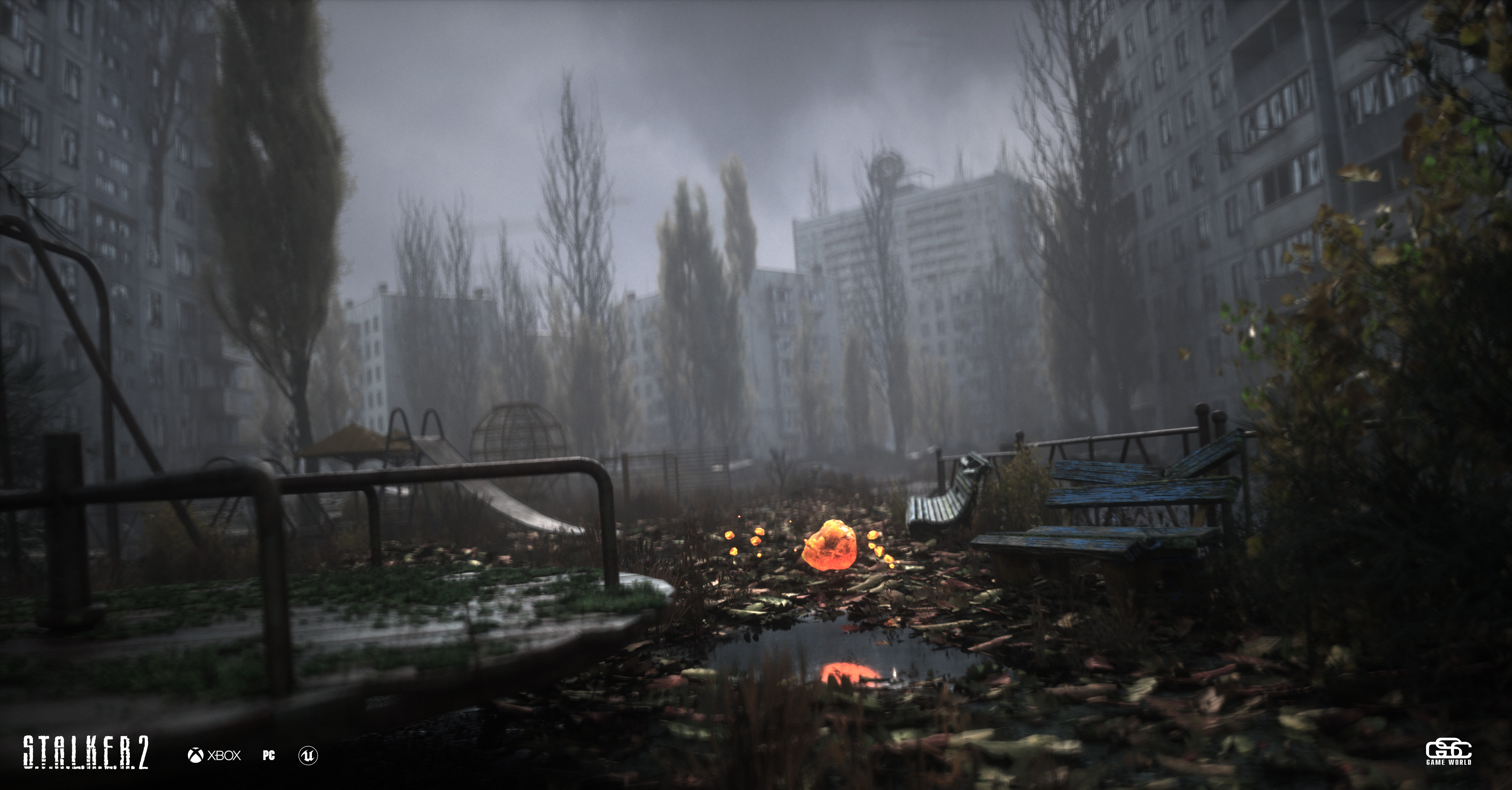 General 3840x2006 S.T.A.L.K.E.R. S.T.A.L.K.E.R.: Shadow of Chernobyl cinematic post apocalypse pine trees shooter S.T.A.L.K.E.R. 2 digital art watermarked video games logo