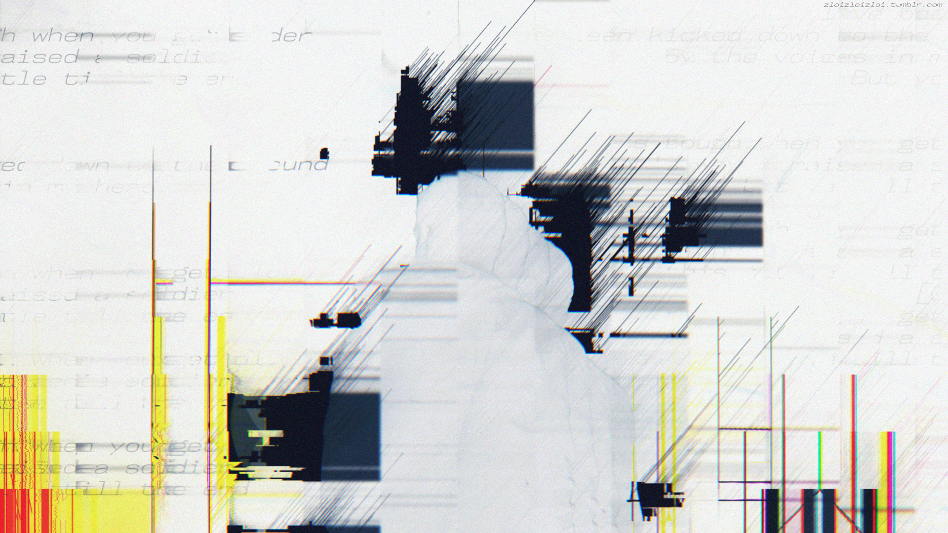 General 1920x1080 glitch art abstract white