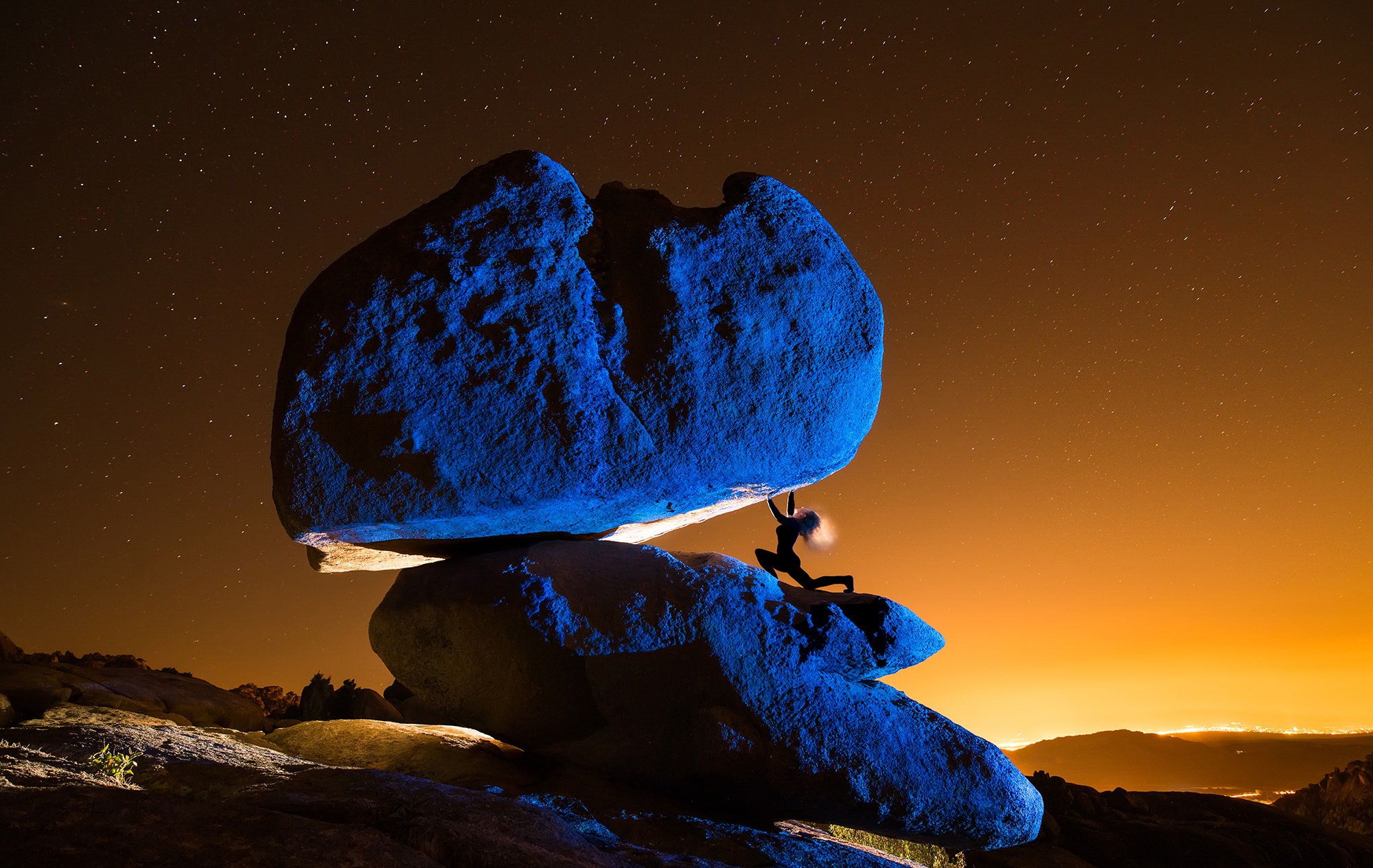 People 2000x1265 blue sky rocks nature women outdoors night rock formation starred sky