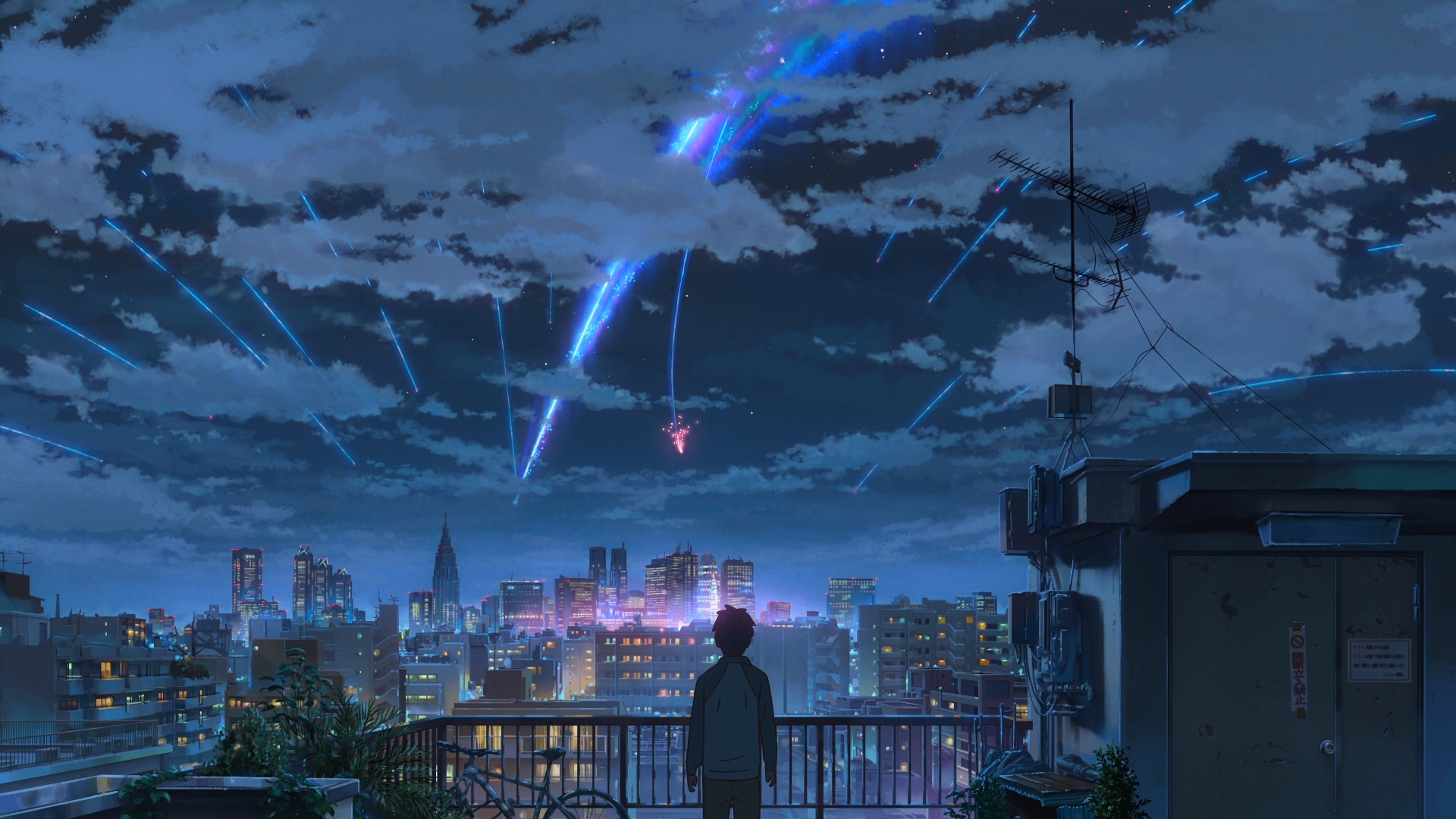 Anime 1920x1080 Kimi no Na Wa Makoto Shinkai  starry night comet