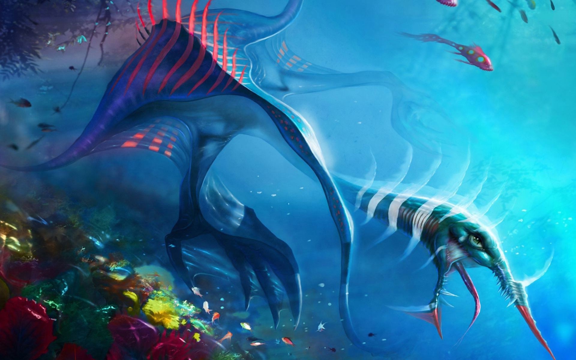 General 1920x1200 creature underwater sea monsters digital art