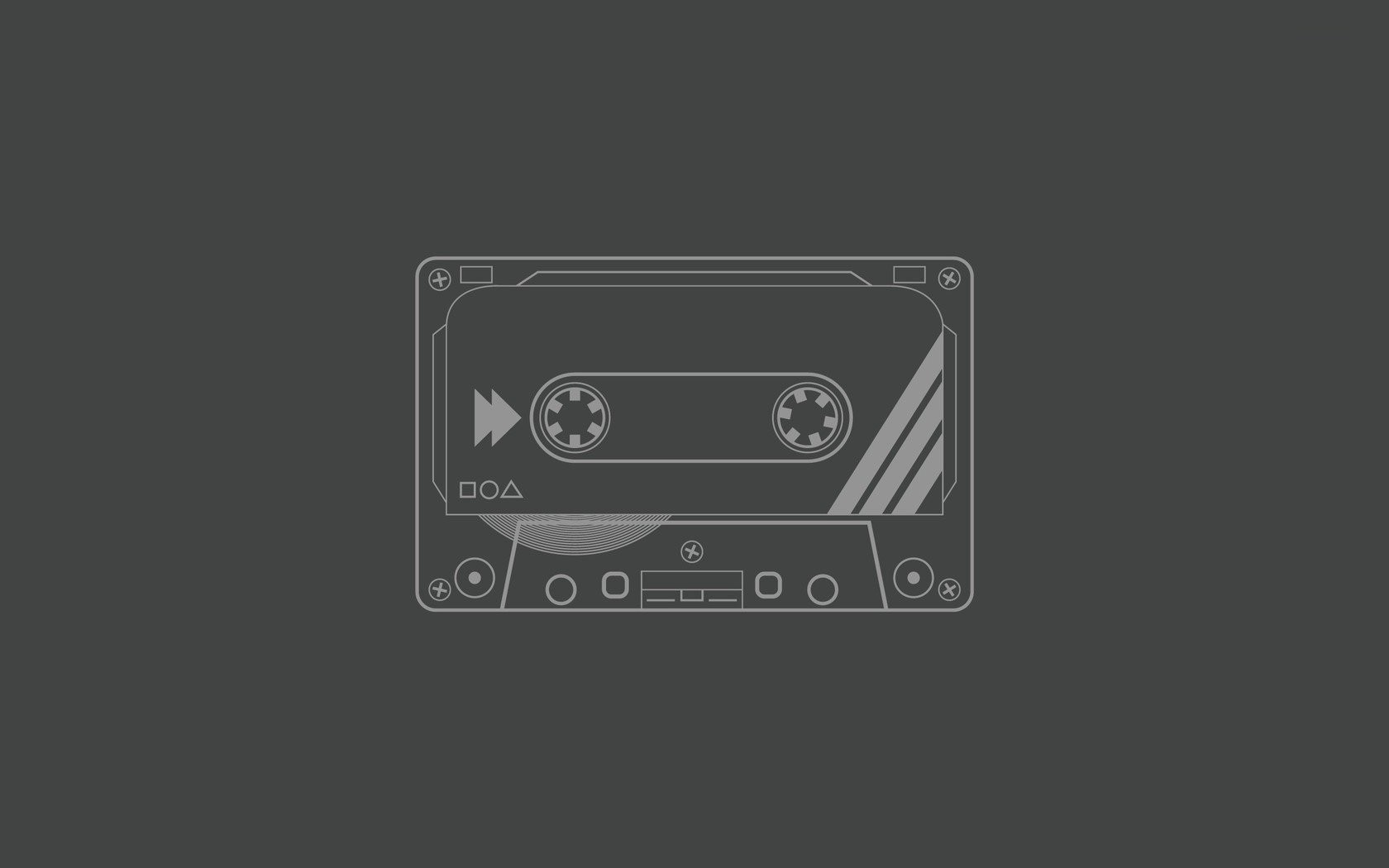 General 1680x1050 cassette minimalism simple background monochrome gray gray background Flatdesign music