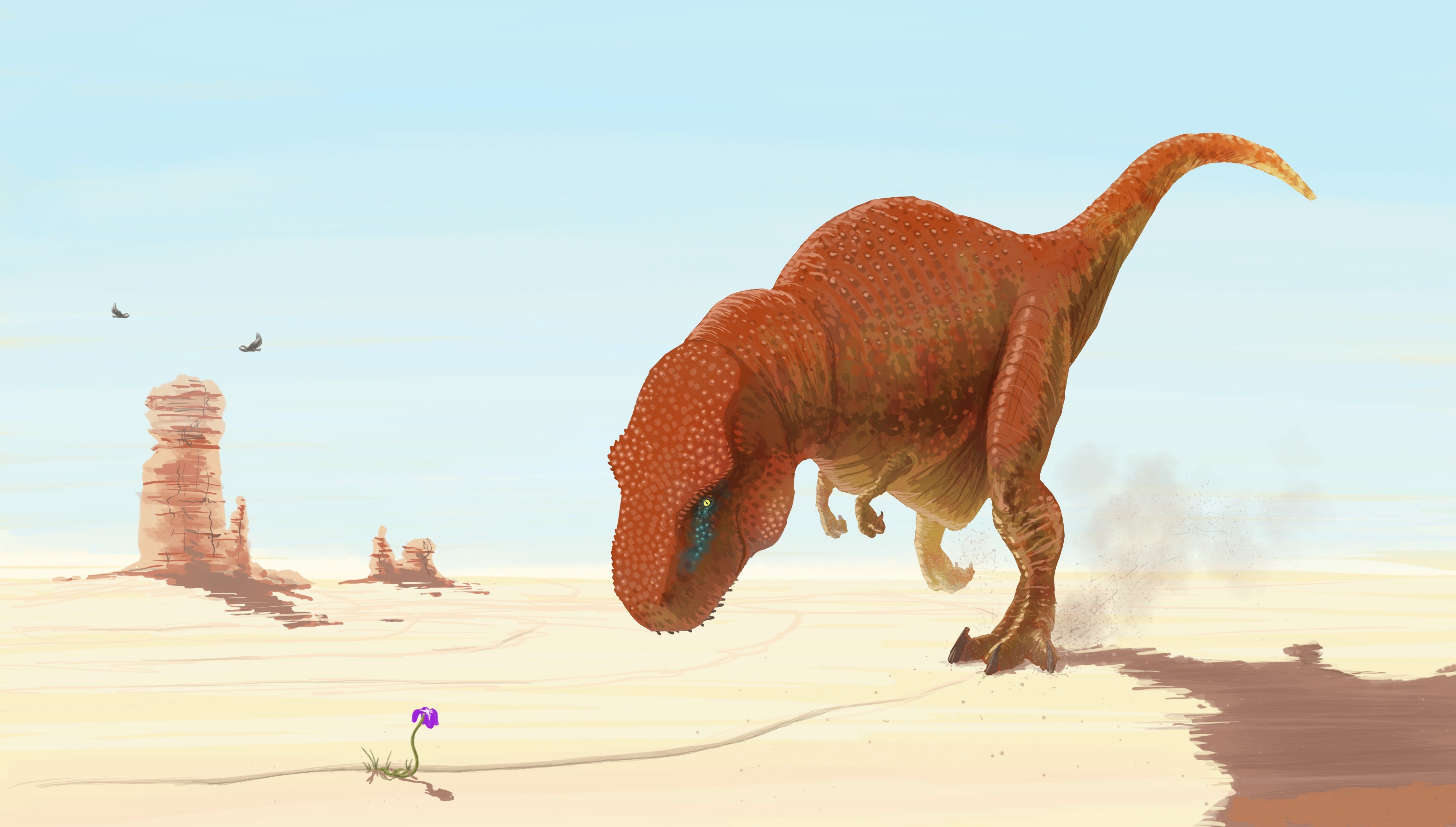 General 4000x2272 dinosaurs creativity desert digital art