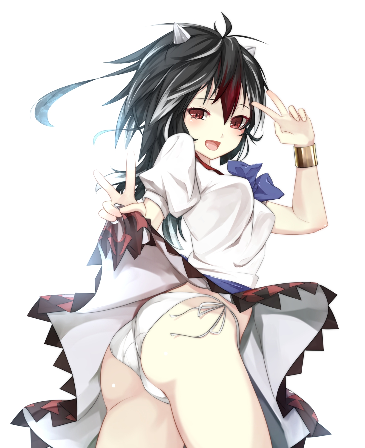 Anime 1222x1500 Kijin Seija  Touhou ass horns white background