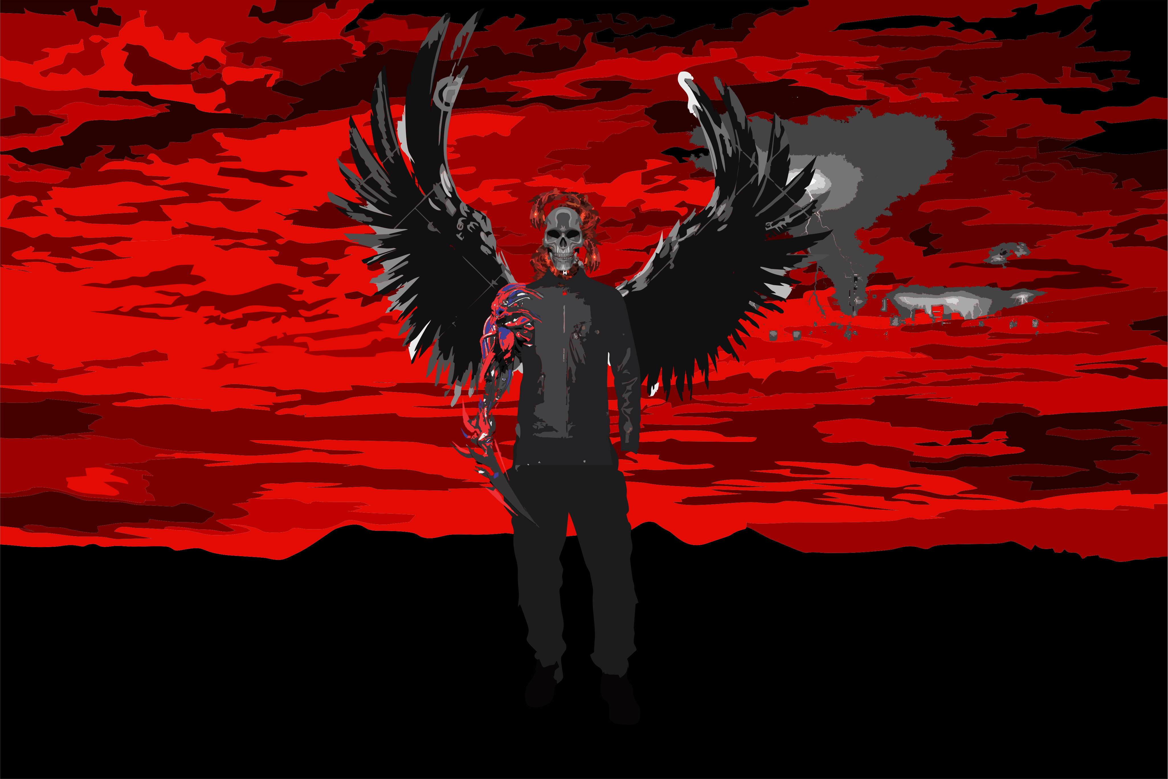 General 4100x2734 death angel hell skull dark fantasy sky red
