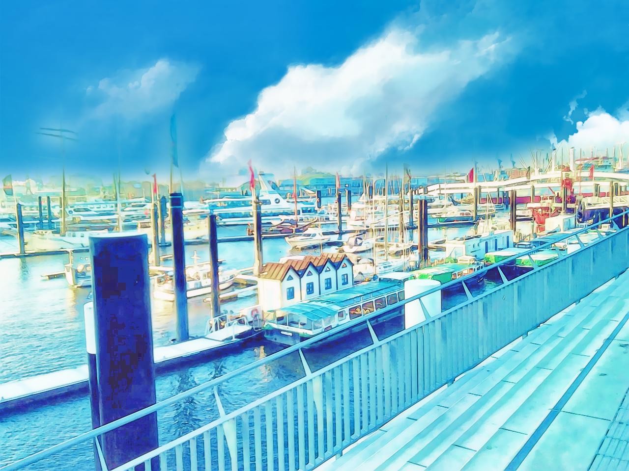 General 1280x960 ports Everfilter anime blue clouds cyan