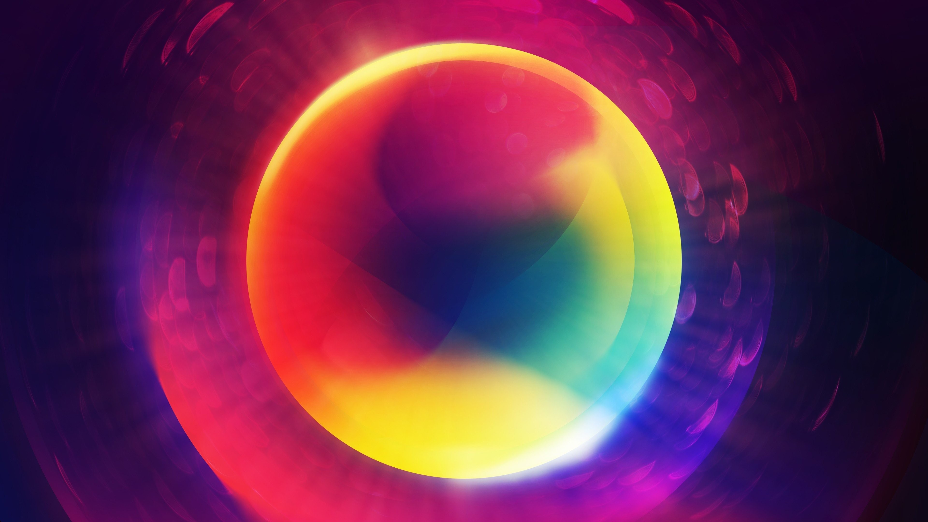 General 3840x2160 abstract circle colorful digital art orb sphere Digital Glowing PerfectHue