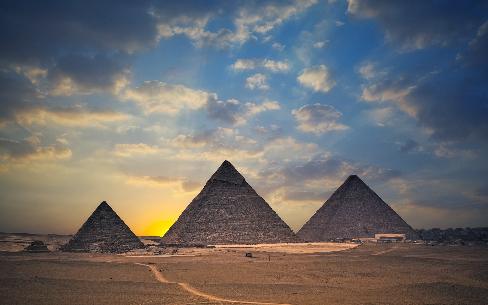 General 1920x1200 Egypt Pyramids of Giza Tourism sand landscape history sky clouds ancient landmark World Heritage Site Africa