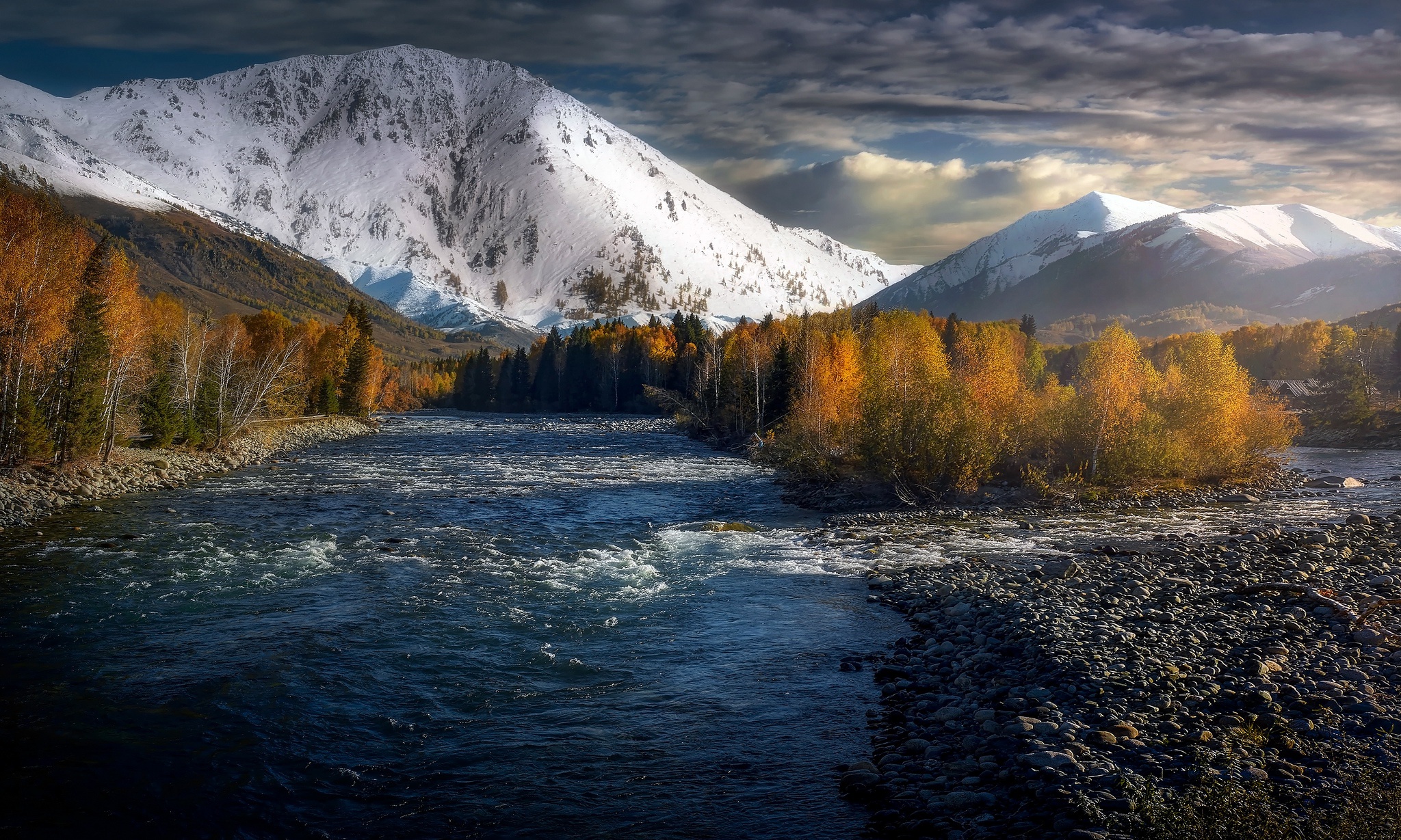 General 2048x1229 nature landscape mountains river snowy mountain fall