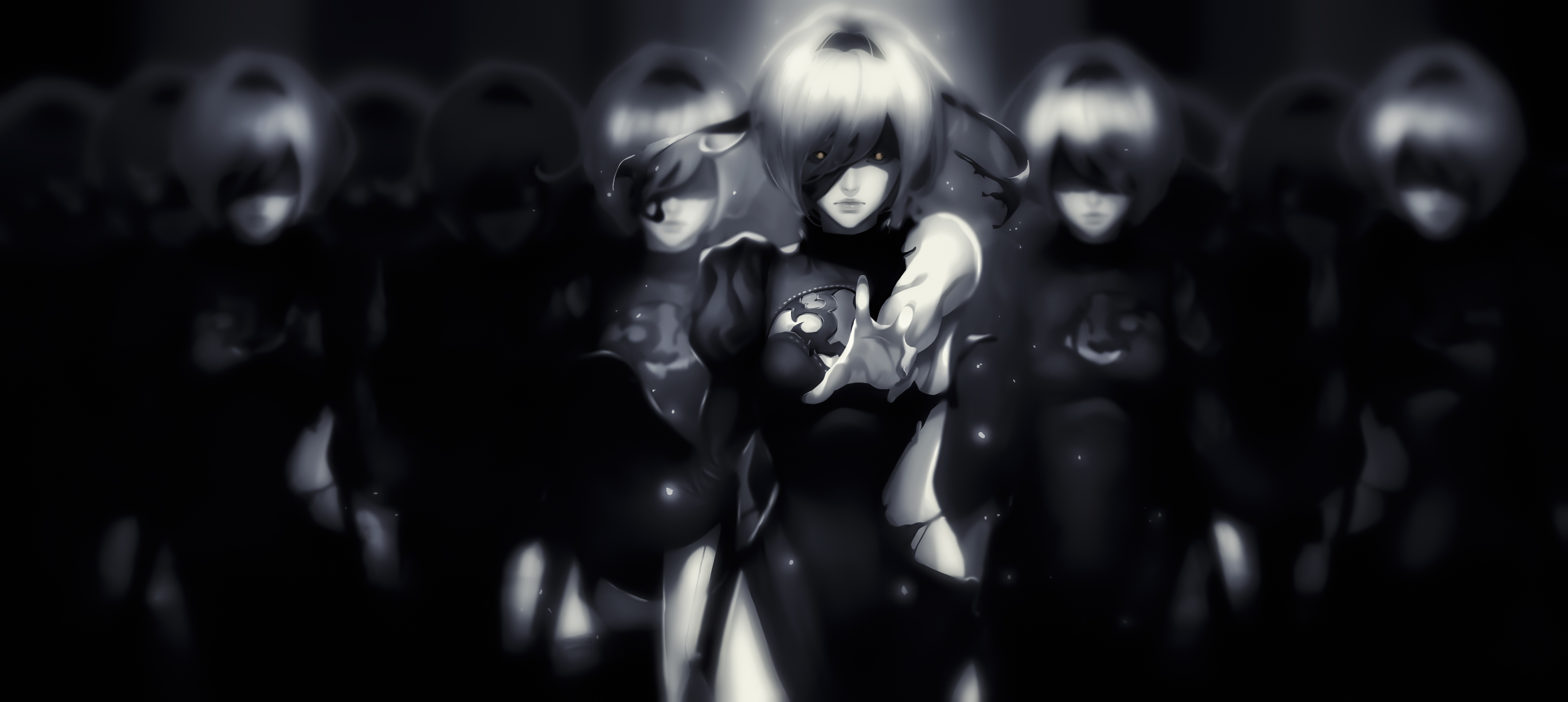 4K, anime girls, NieR, women, frontal view, Nier: Automata, HD Wallpaper