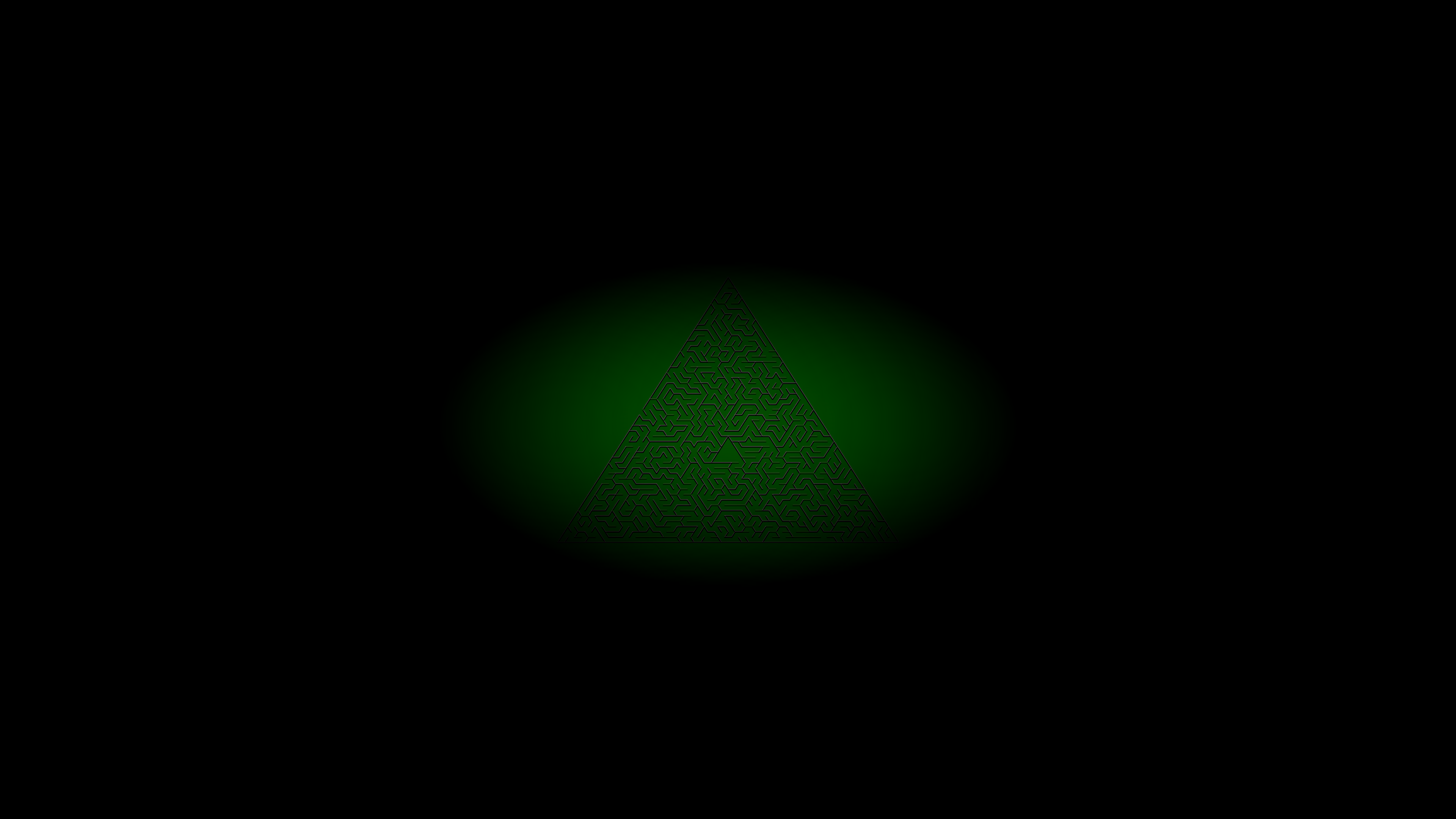 General 3840x2160 maze green dark simple background digital art
