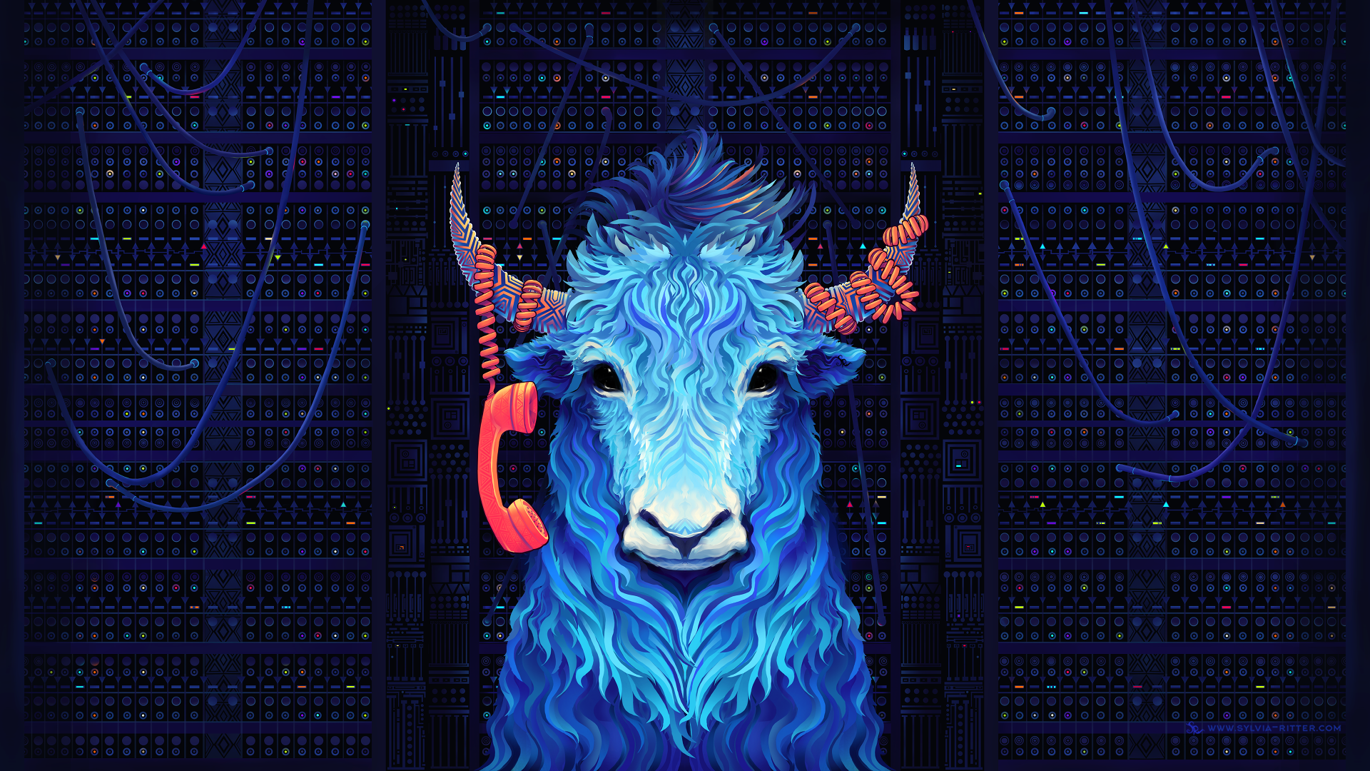 General 1920x1080 artwork digital art yaks phone vector network blue