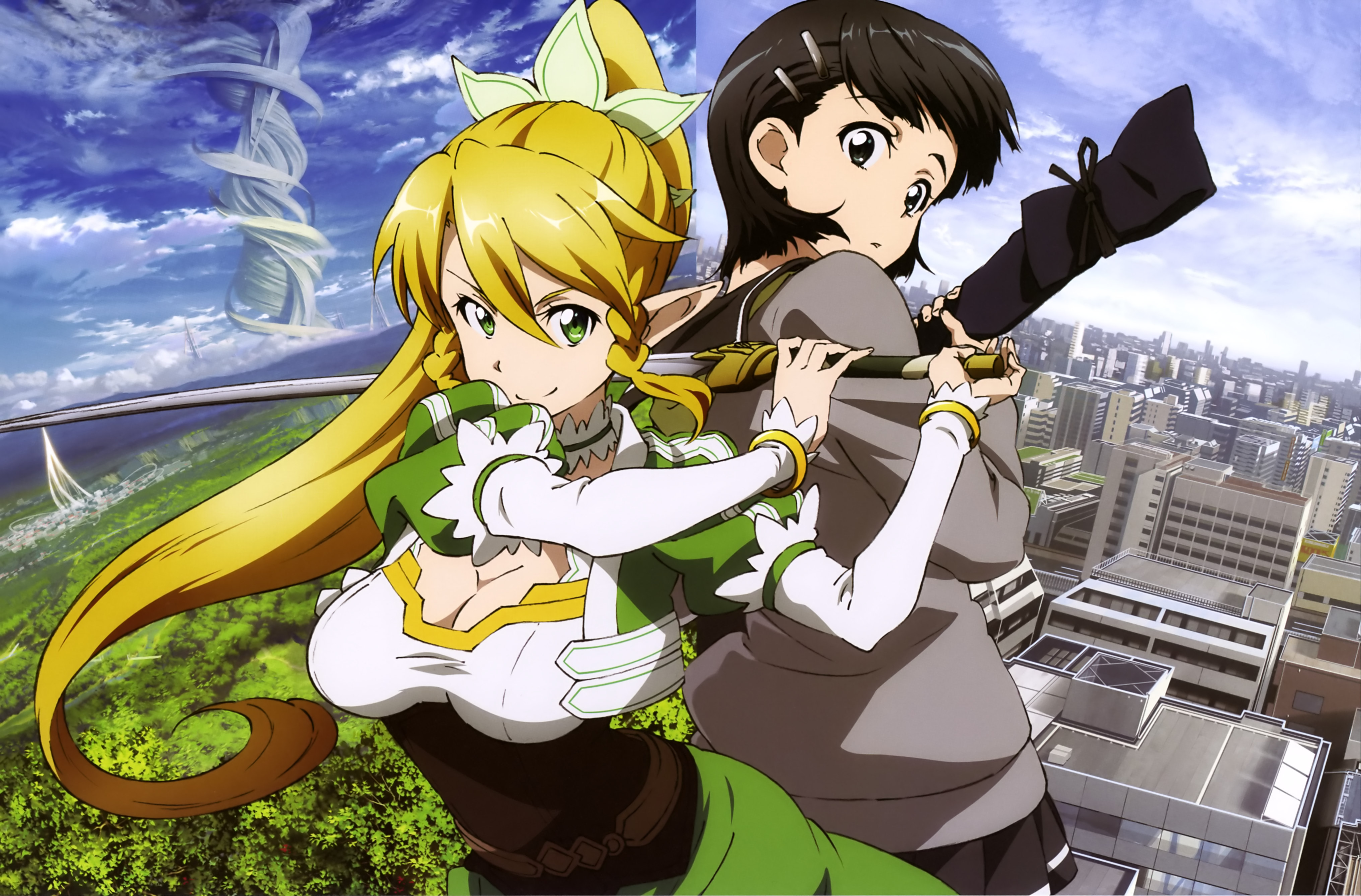 Anime 4066x2678 Sword Art Online Kirigaya Suguha anime anime girls elves