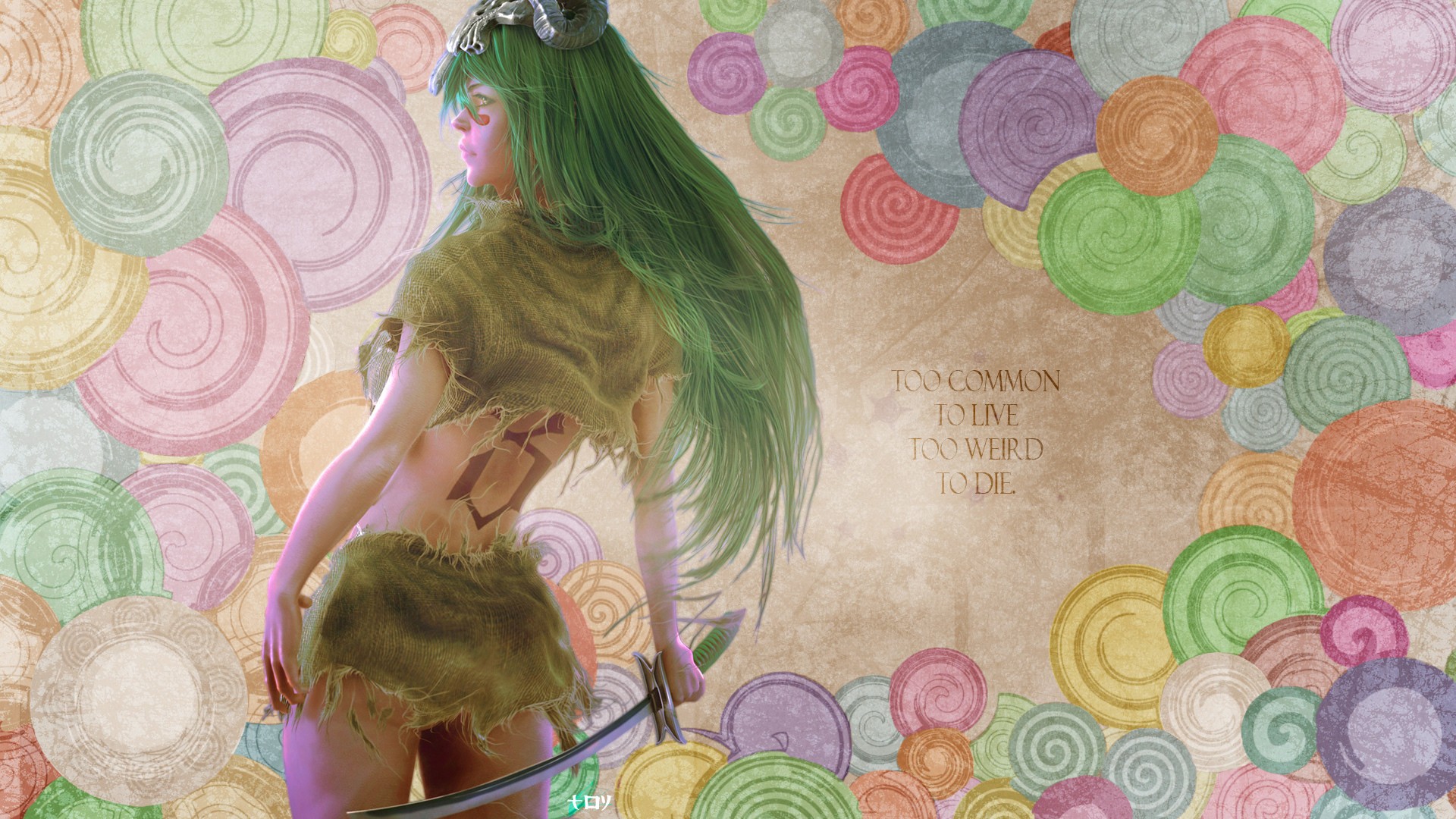 Anime 1920x1080 Bleach anime anime girls green hair colorful long hair sword