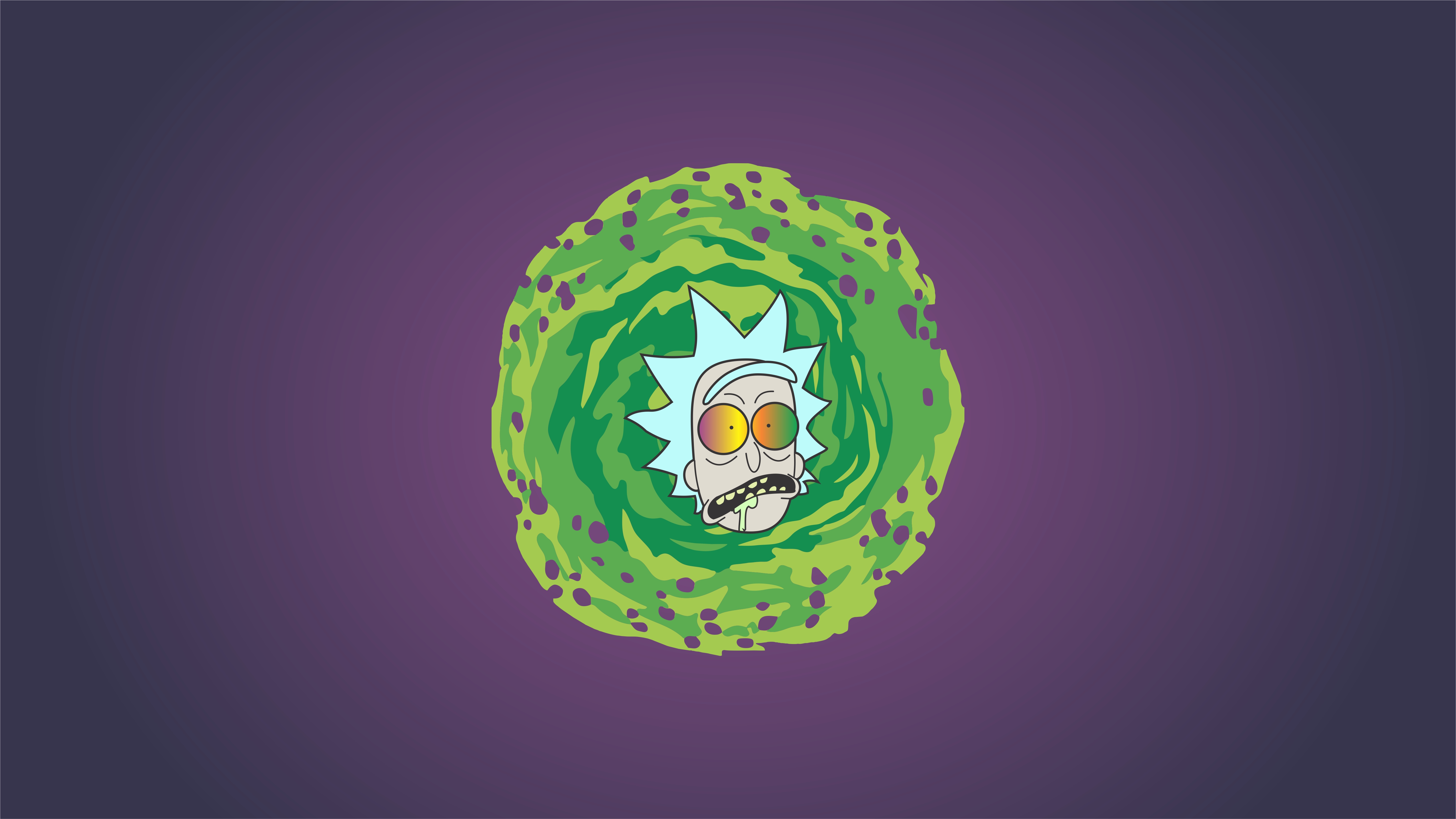 General 5693x3201 galaxy colorful Rick and Morty humor TV series cartoon purple background digital art simple background