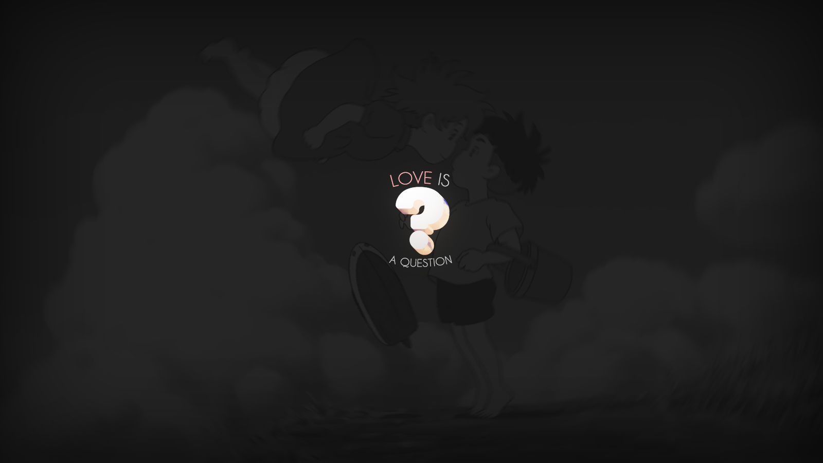 Anime 1600x900 anime love phrase black minimalism simple background Hayao Miyazaki