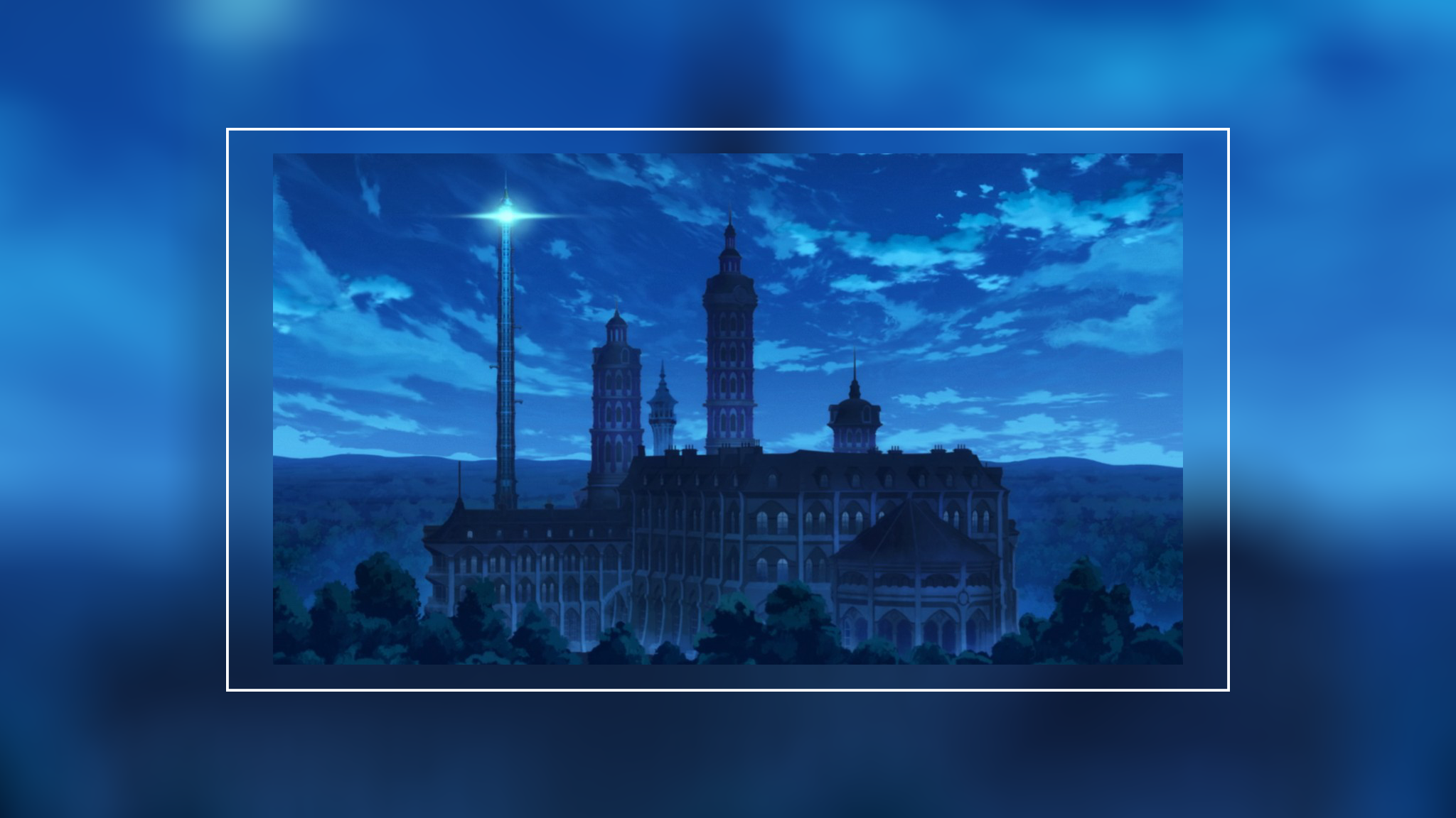 Anime 2048x1152 anime landscape castle Little Witch Academia blurred night Anime screenshot
