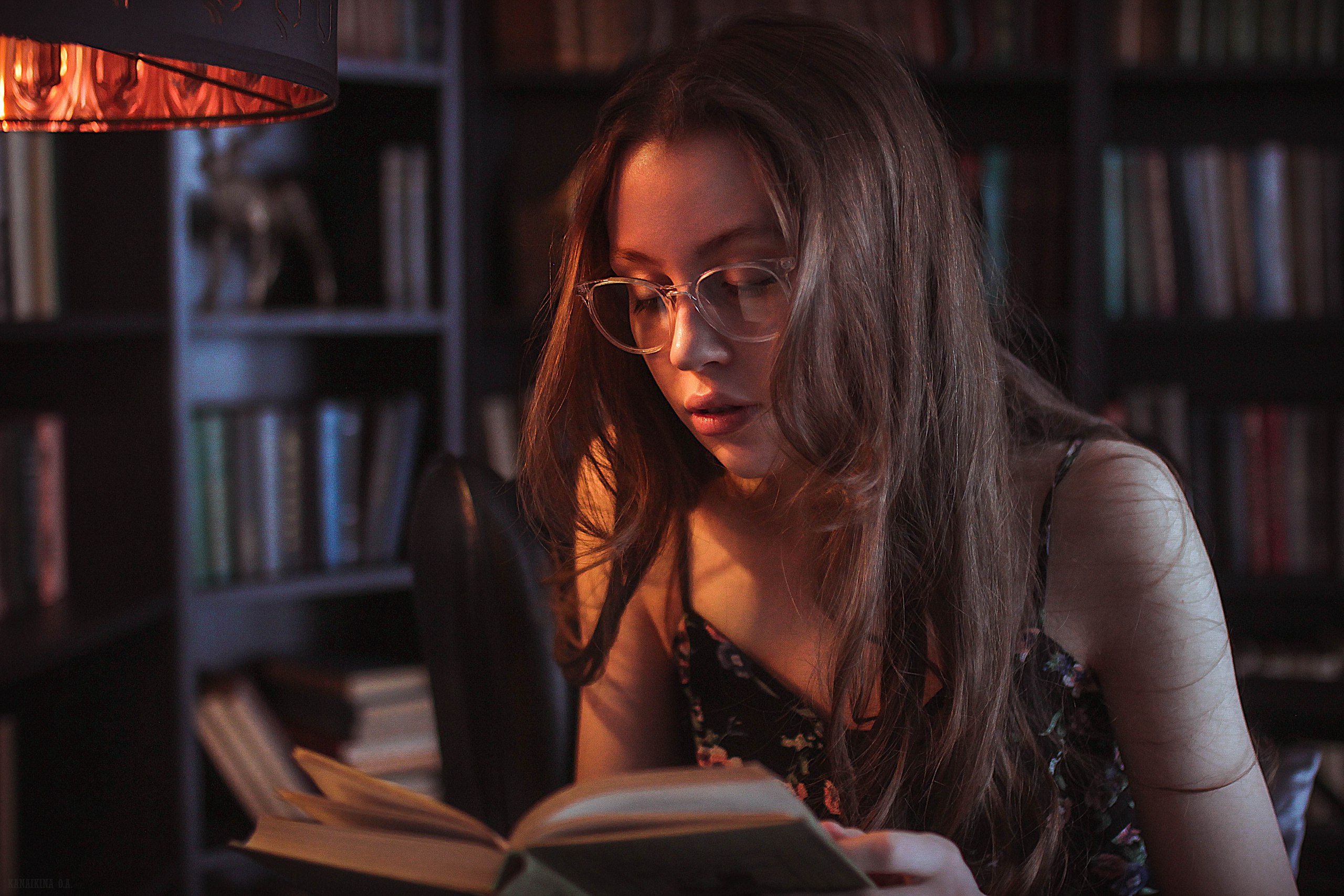 People 2560x1707 reading books women with glasses women model Olga Kanaykina Tatyana Ledneva