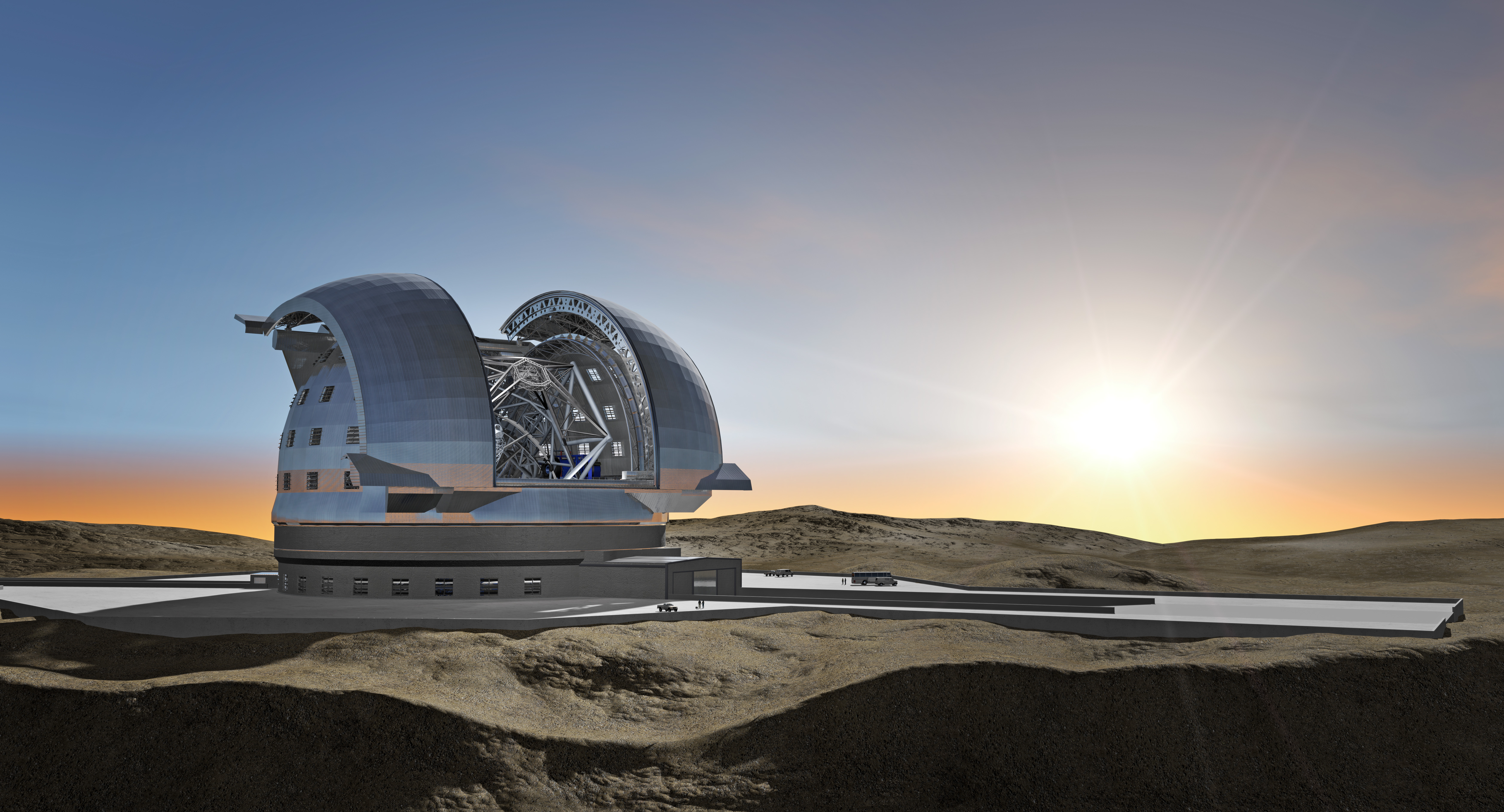 General 7000x3780 nature landscape building science technology CGI observatory telescope desert Sun