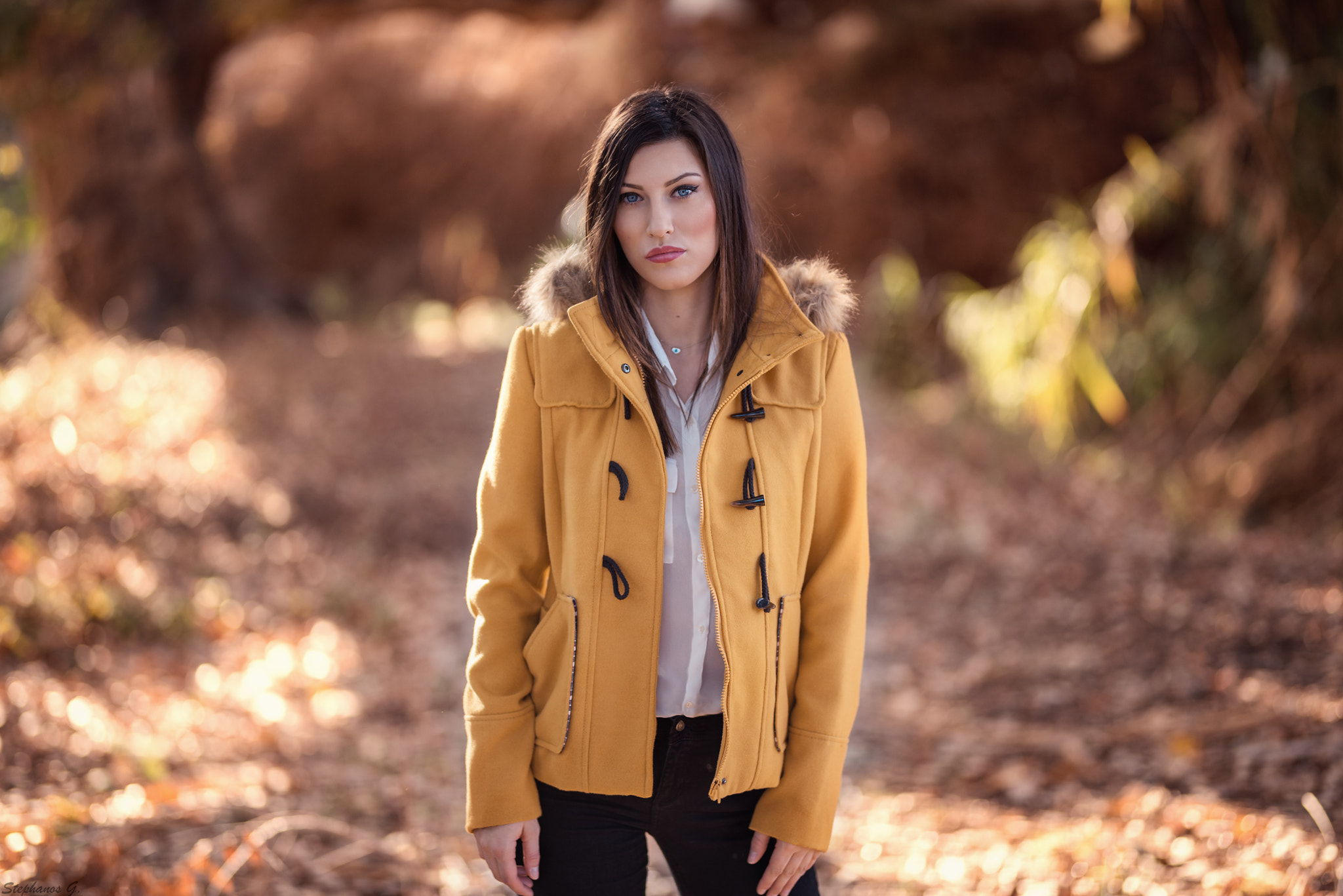 People 2048x1367 Stephanos Georgiou photography model women 500px yellow jacket jacket