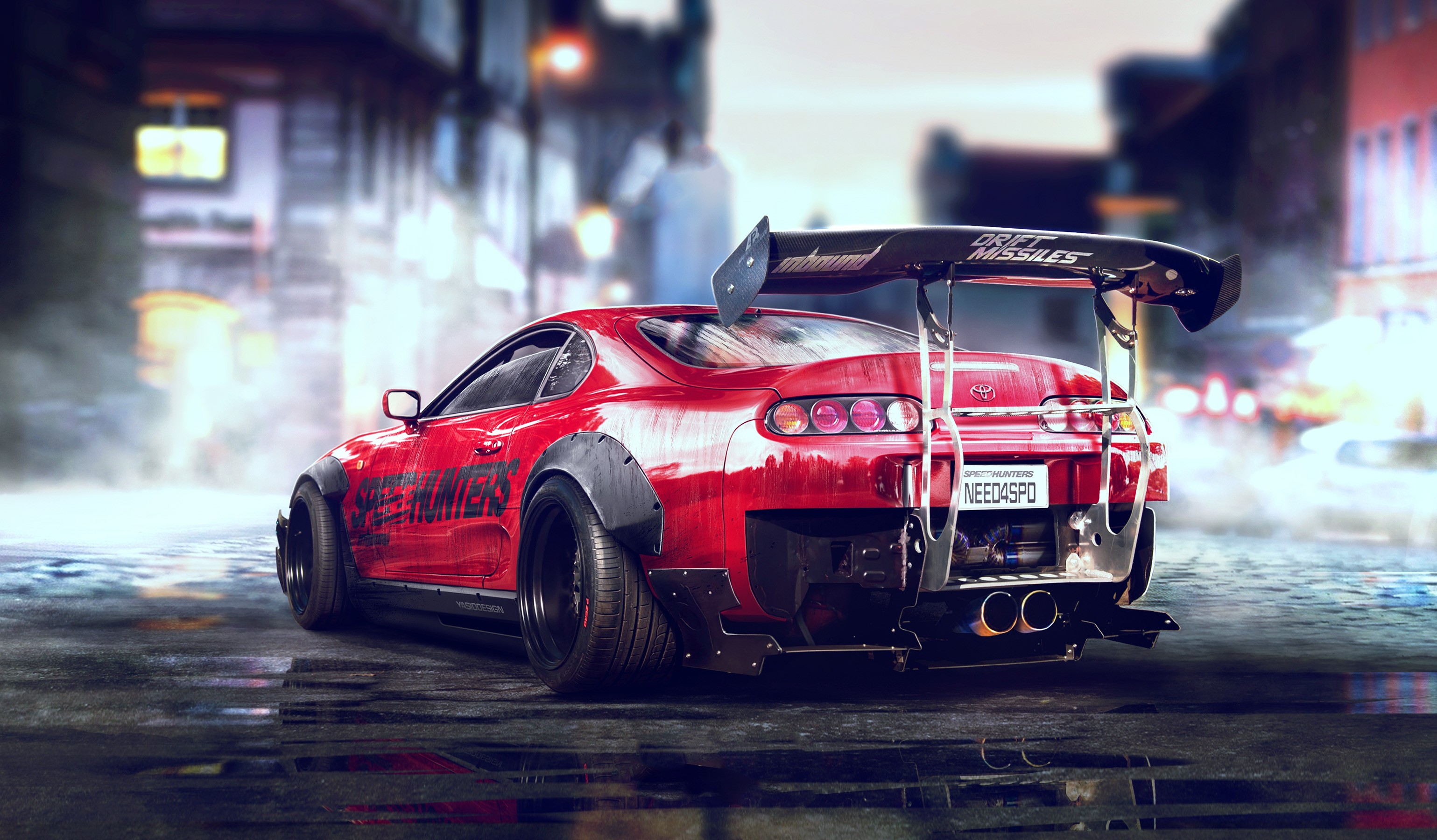 General 3078x1800 Toyota Supra Need for Speed engine exhaust car red Speedhunters Japanese cars video games