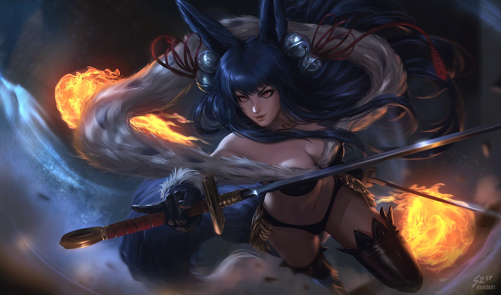 General 1600x942 magic warrior Yuel (Granblue Fantasy) sword fox girl