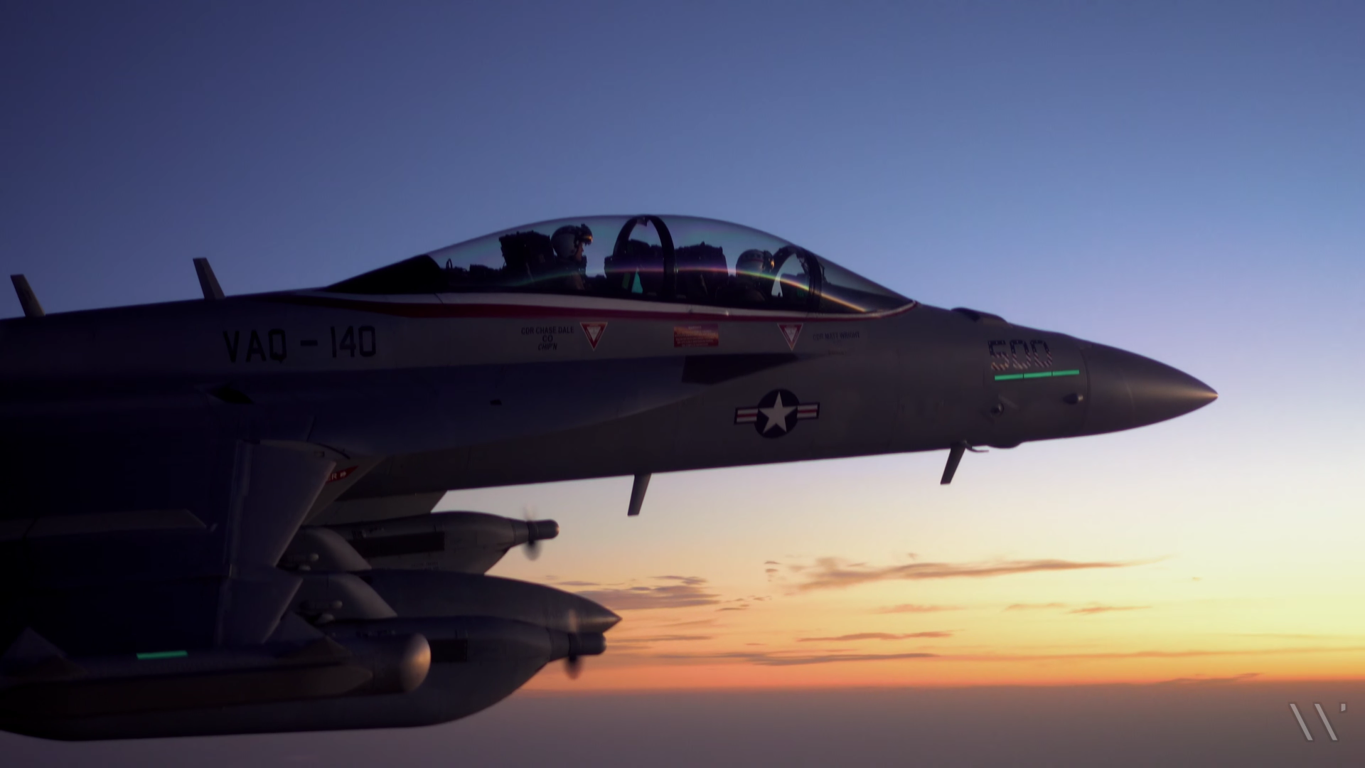General 1920x1080 Boeing EA-18G Growler United States Navy USN VAQ-140 504 Patriots dusk 7TH Carrier Air Wing jet fighter Multirole fighter military military aircraft aircraft American aircraft screen shot