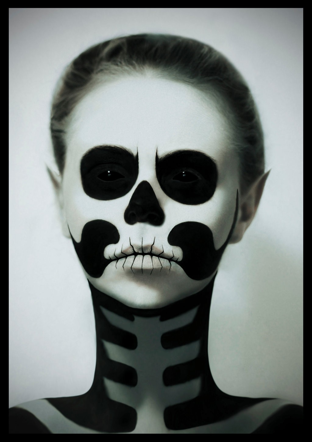 People 1024x1452 skeleton face monochrome skull model women face paint women indoors indoors dark eyes short hair pointy ears studio
