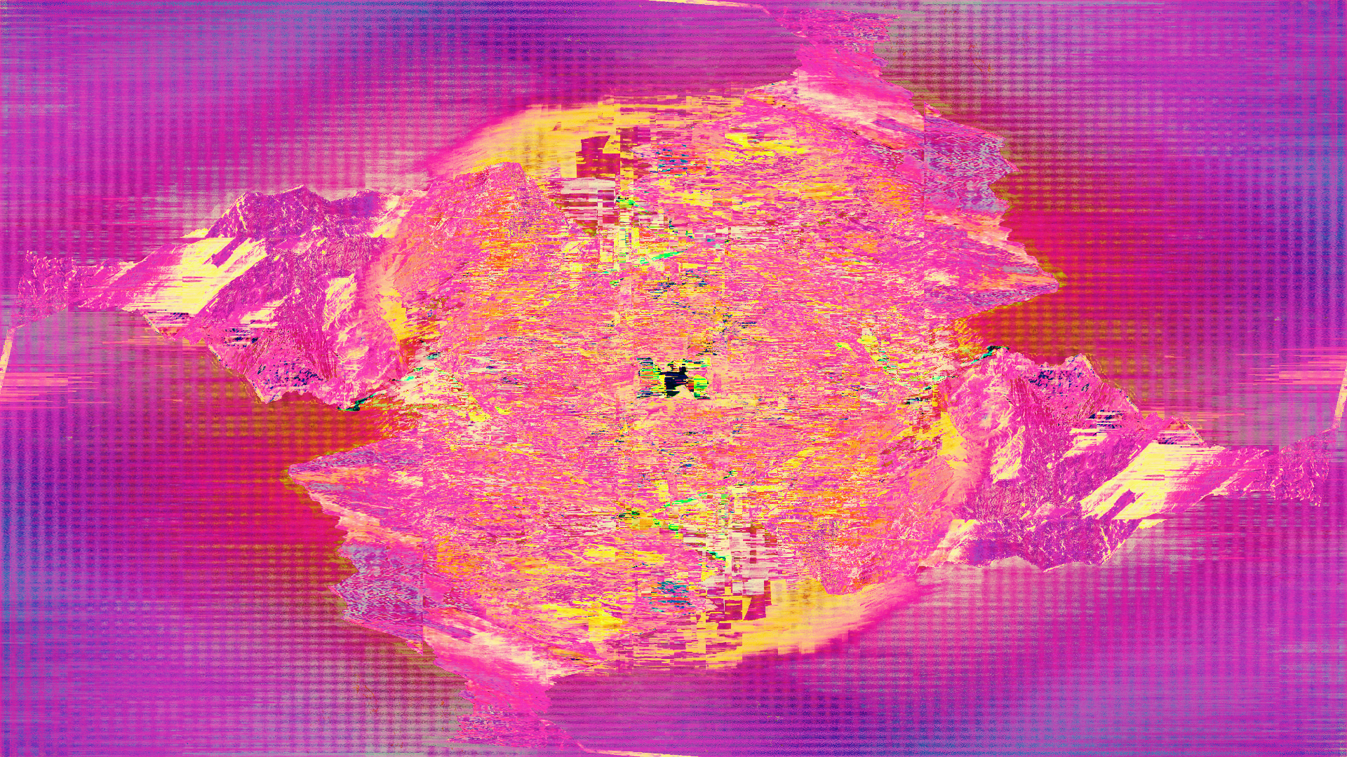 General 1920x1080 glitch art LSD abstract pink purple digital art