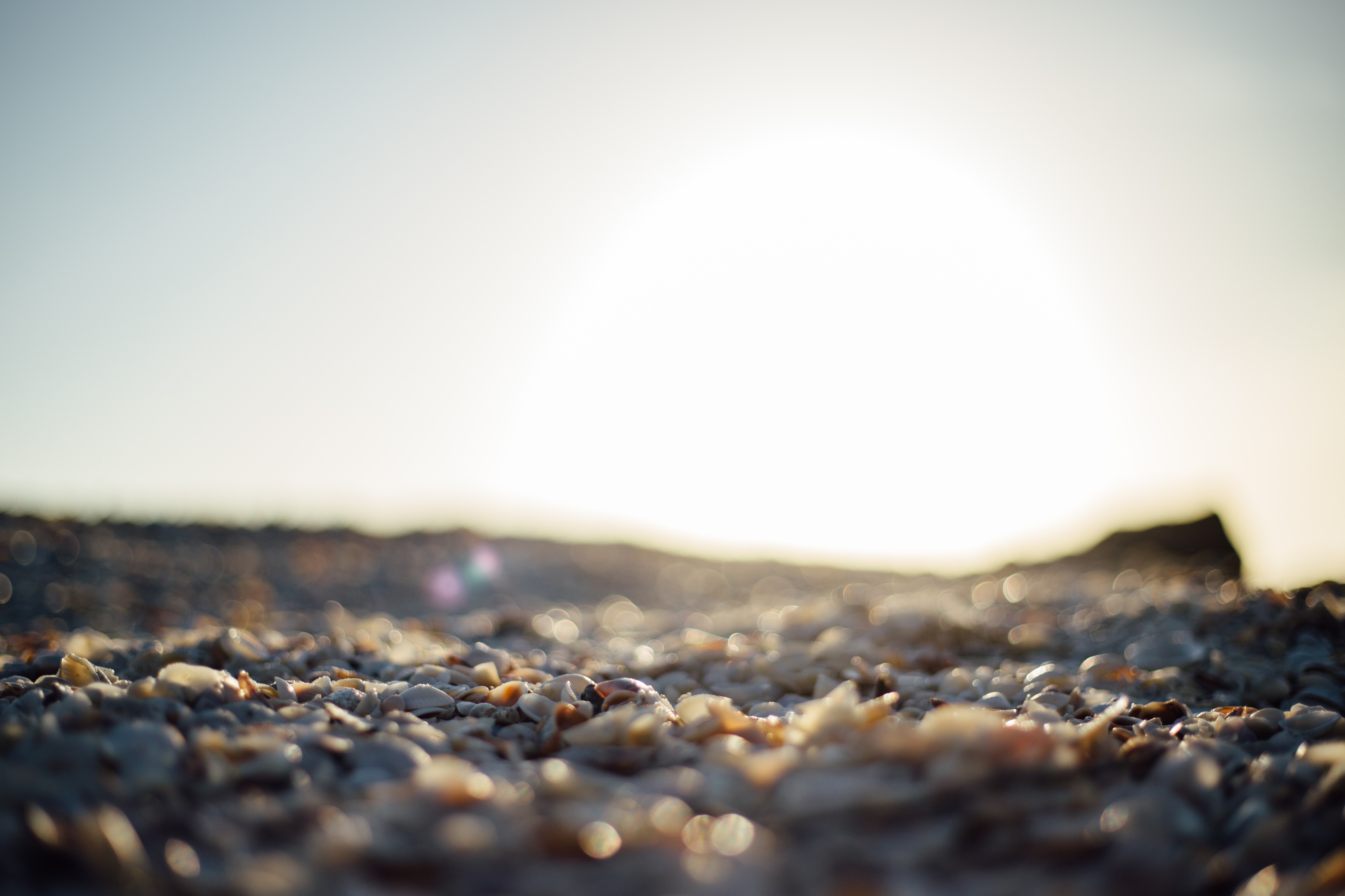 General 5049x3366 pebbles beach sunset nature outdoors worm's eye view