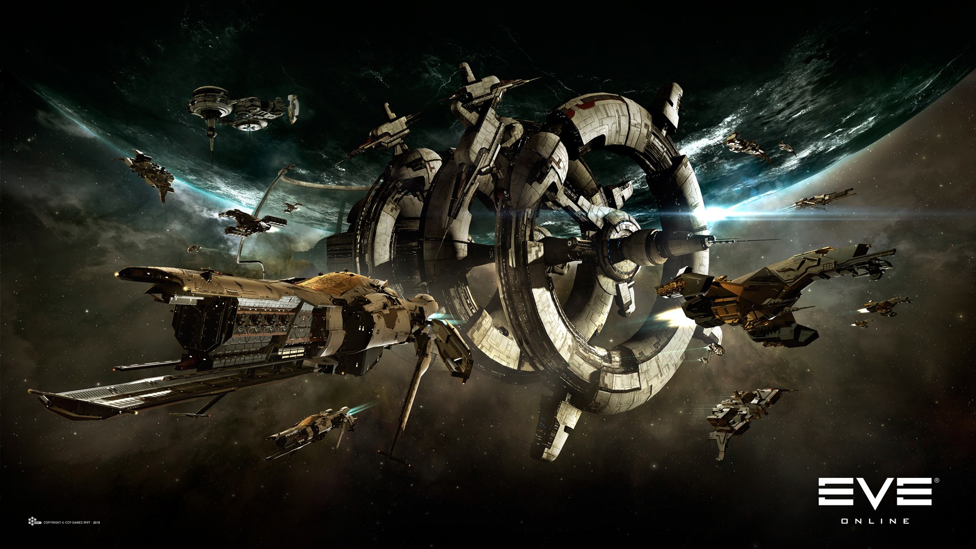 General 1920x1080 EVE Online PC gaming science fiction spaceship space station video game art