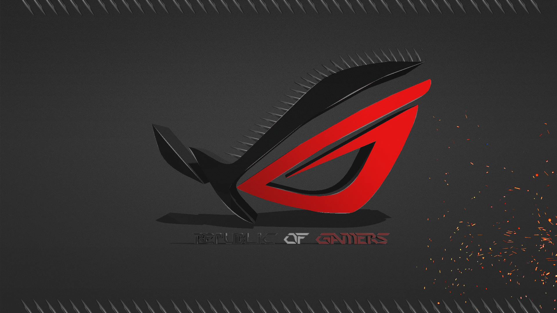 General 1920x1080 Republic of Gamers ASUS spike  CGI logo red black photo manipulation photoshopped PC gaming gray background