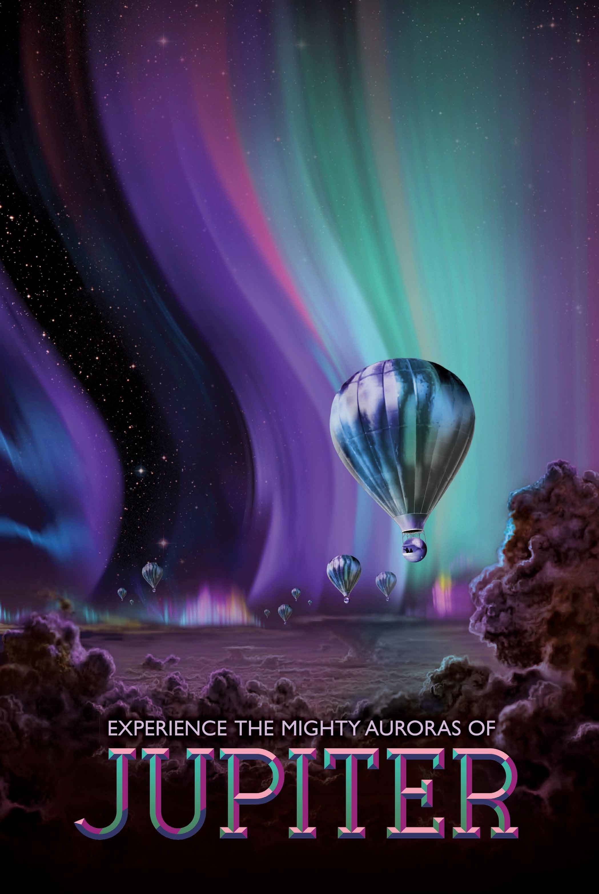 General 2098x3130 space planet NASA science fiction JPL (Jet Propulsion Laboratory) Jupiter hot air balloons aurorae purple
