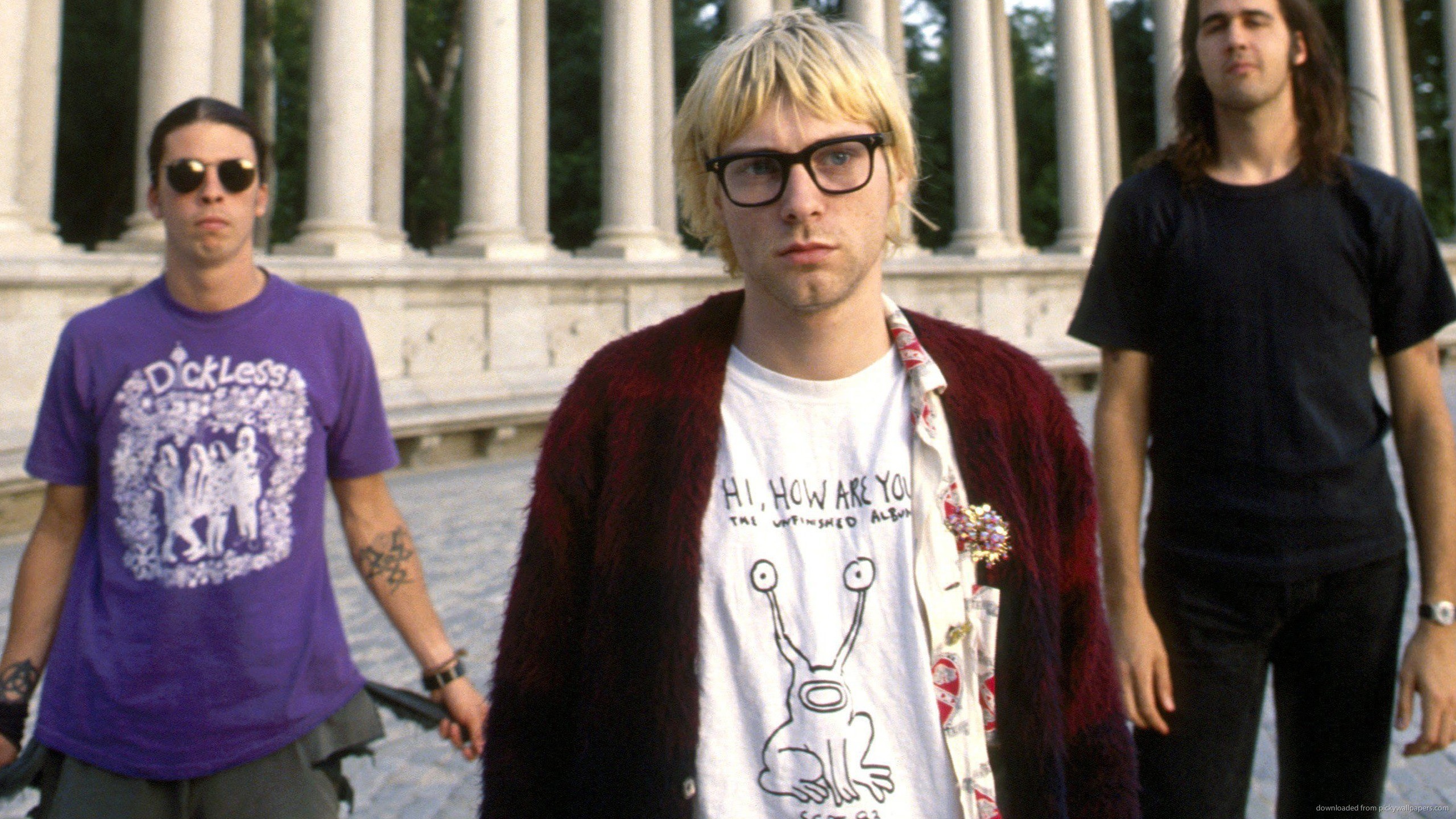 People 2560x1440 Nirvana Dave Grohl Krist Novoselic Kurt Cobain grunge musician singer legends music glasses men