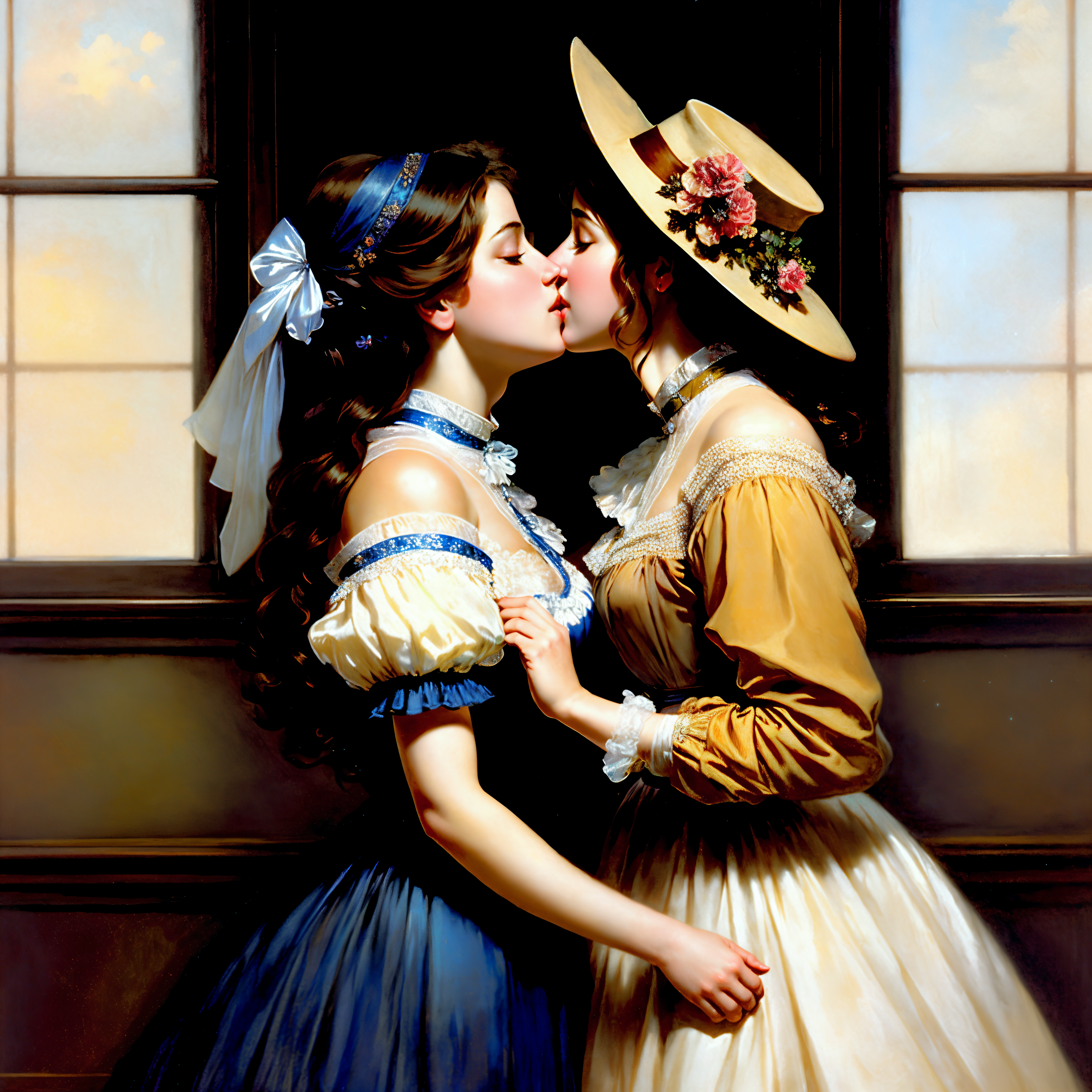 General 4096x4096 AI art two women kissing