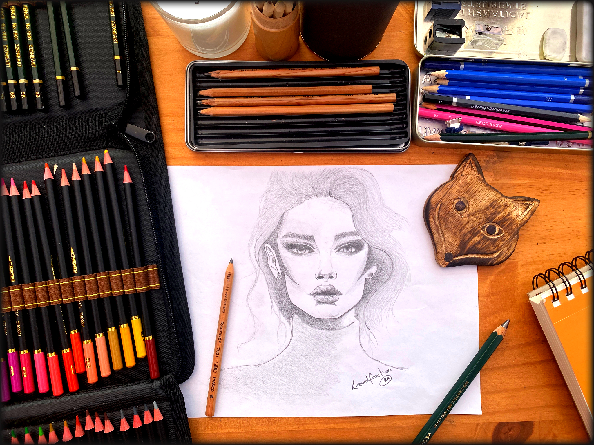 General 2048x1536 drawing pencil drawing sketches pencils wooden surface women juicy lips long hair frontal view earring face paper wood